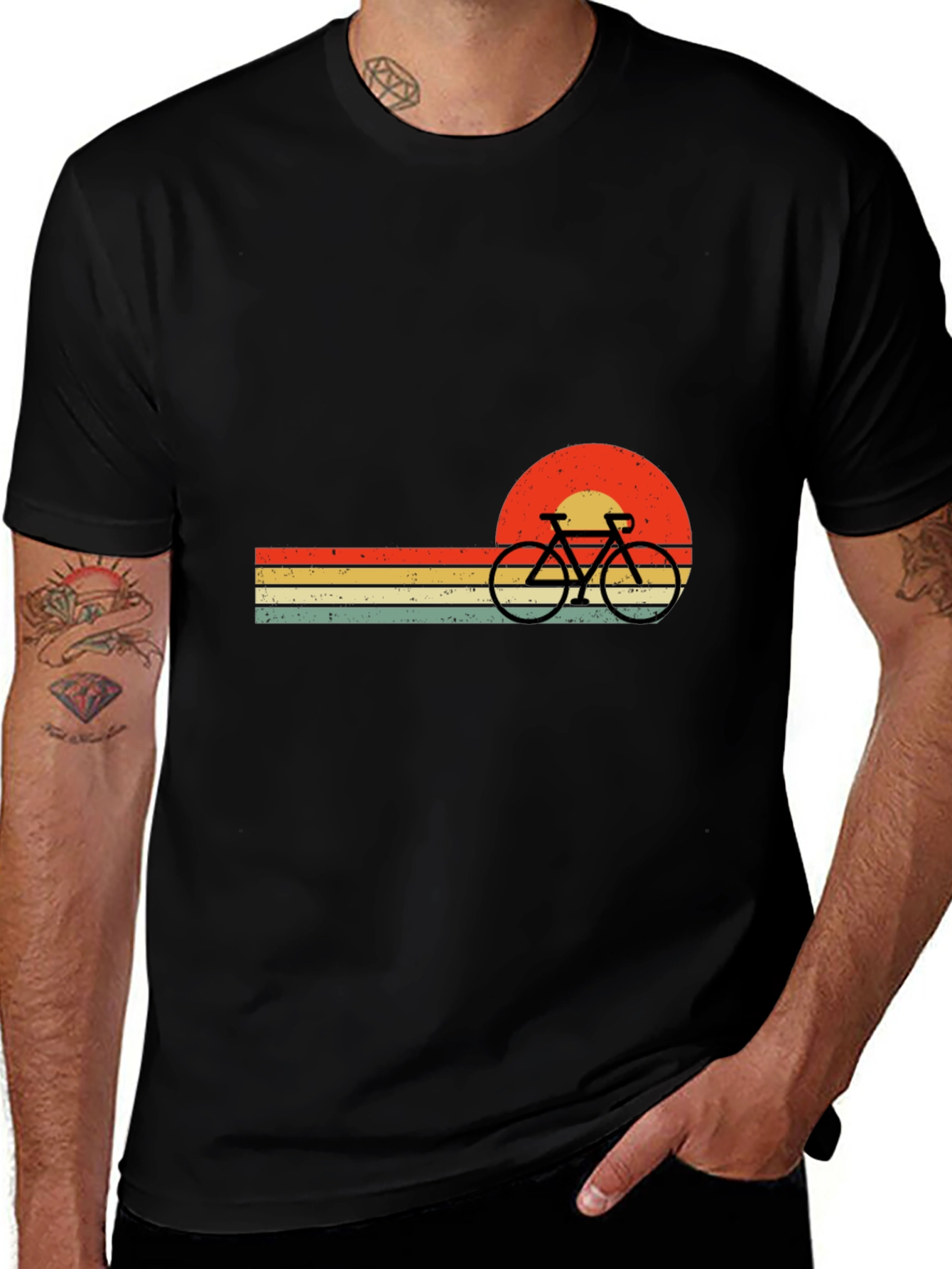 Variant 3 of Retro Sunset Bicycle Graphic Tee