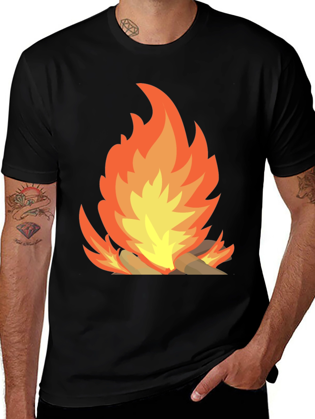 Variant 9 of Campfire Graphic Tee - Men's Black T-Shirt