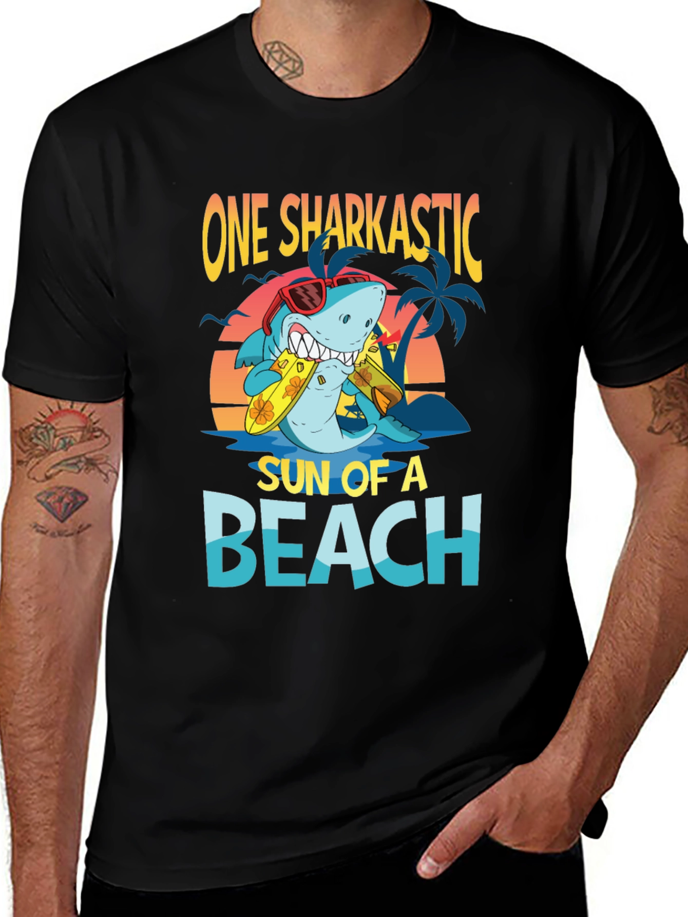Variant 20 of One Sharkastic Sun of a Beach T-Shirt