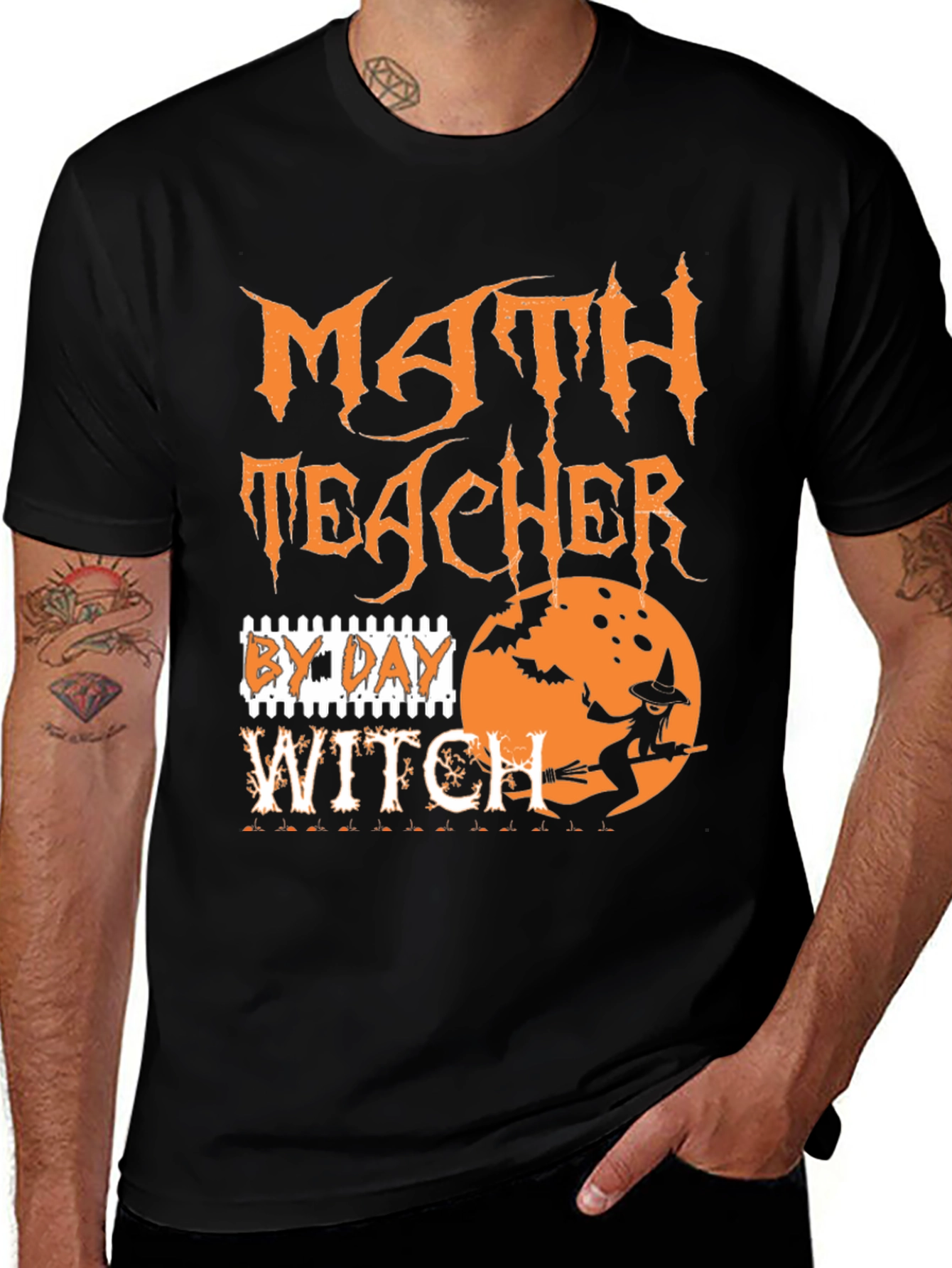 Math Teacher Witch Halloween T-Shirt