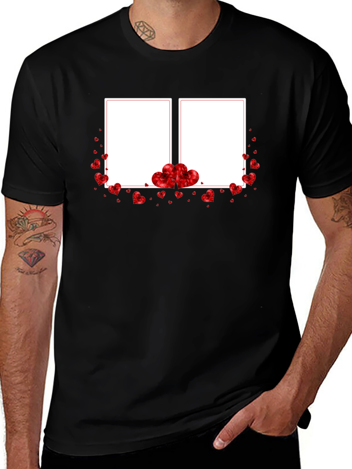 Variant 6 of Heart Border Photo T-Shirt - Customizable Valentine's Day Gift
