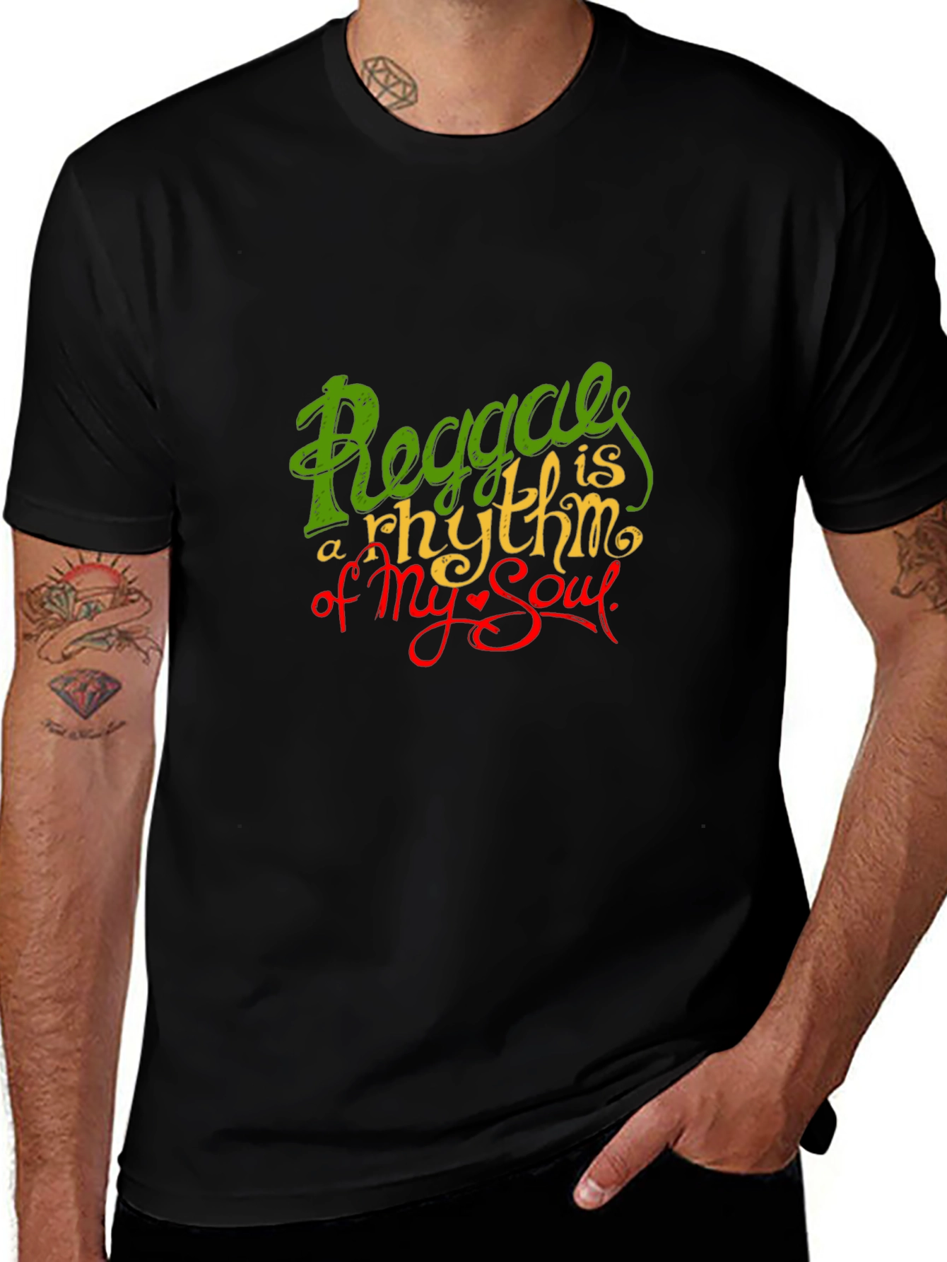 Variant 28 of Reggae Rhythm Soul Graphic Black T-Shirt
