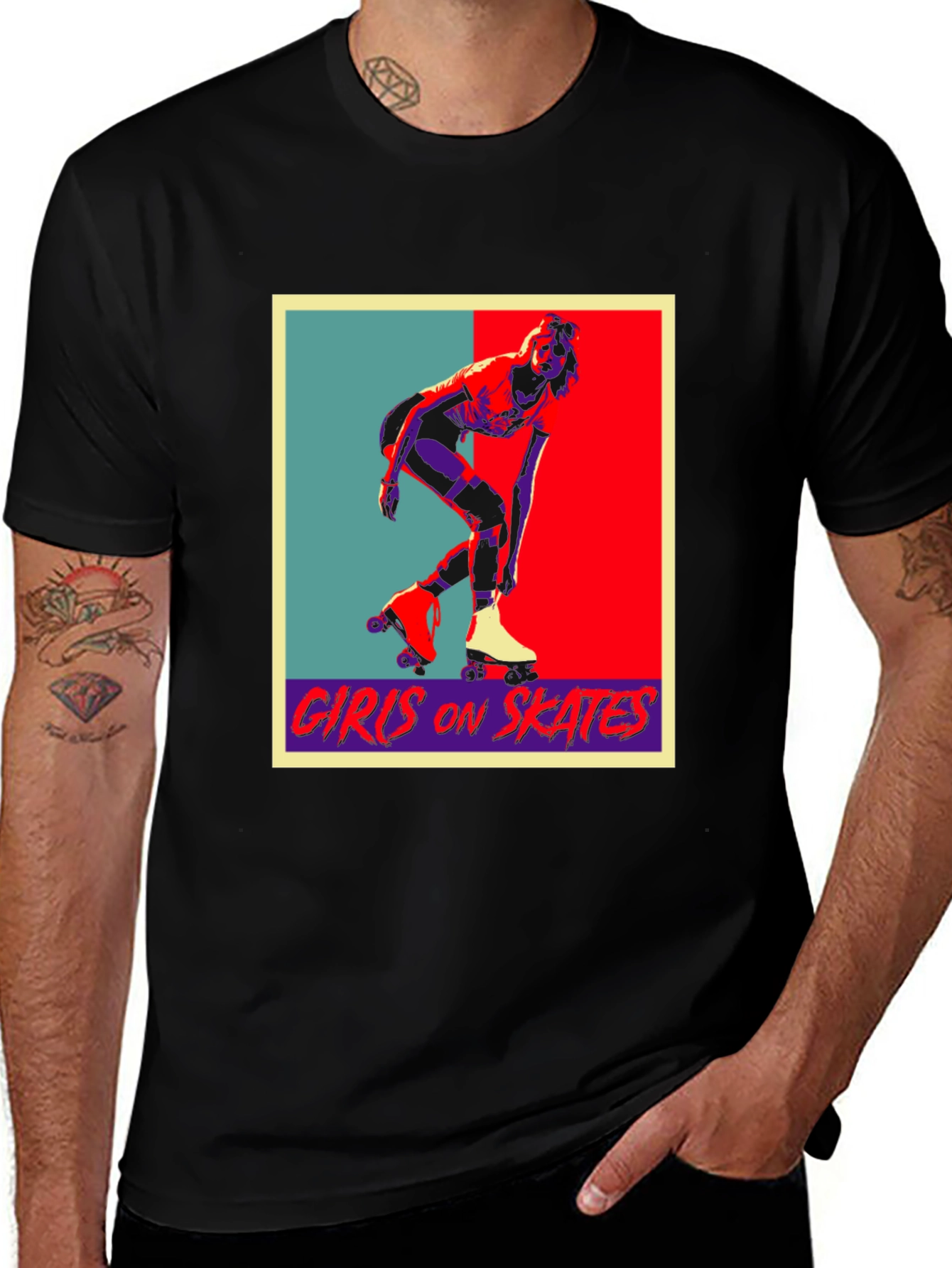 Variant 10 of Retro "Girls on Skates" Graphic Tee