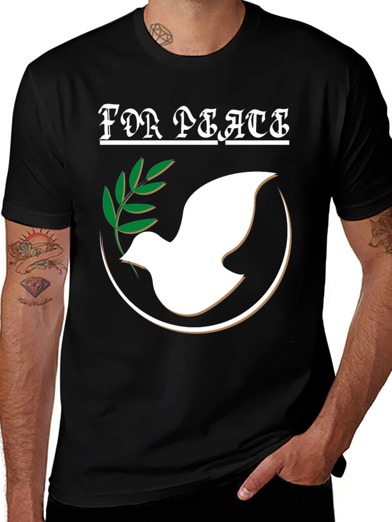 Variant 13 of Peace Dove Graphic T-Shirt - Black