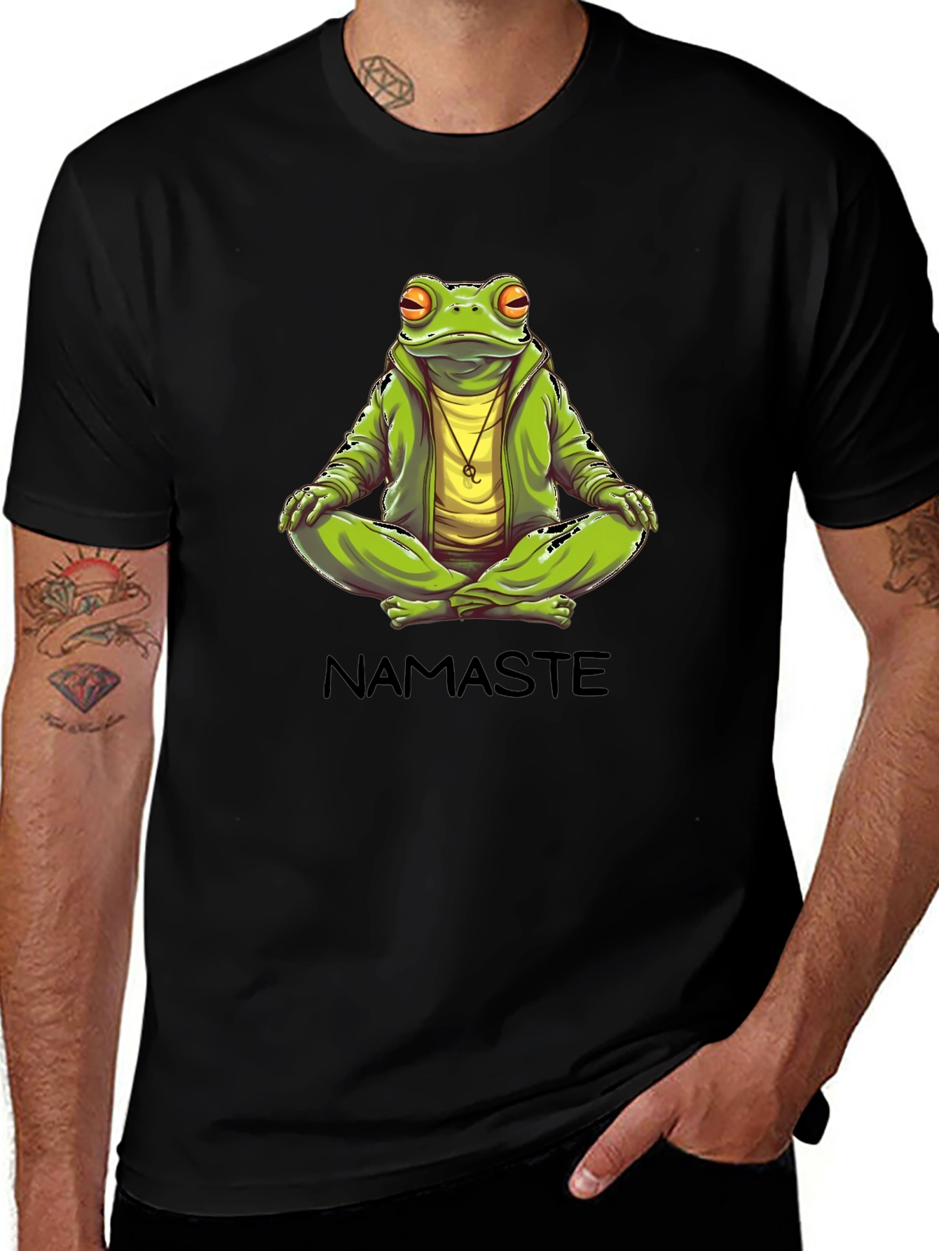 Variant 20 of Namaste Frog Graphic T-Shirt - Zen Meditation Tee