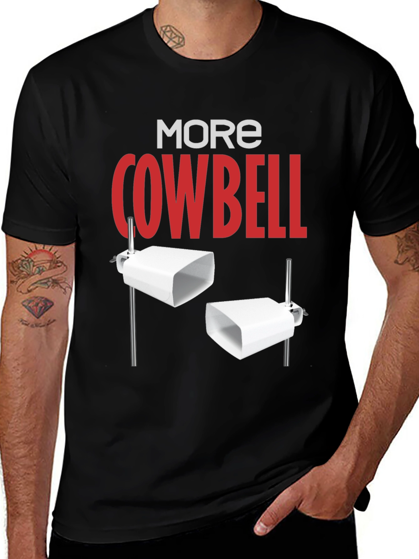 Variant 18 of More Cowbell Black Graphic T-Shirt