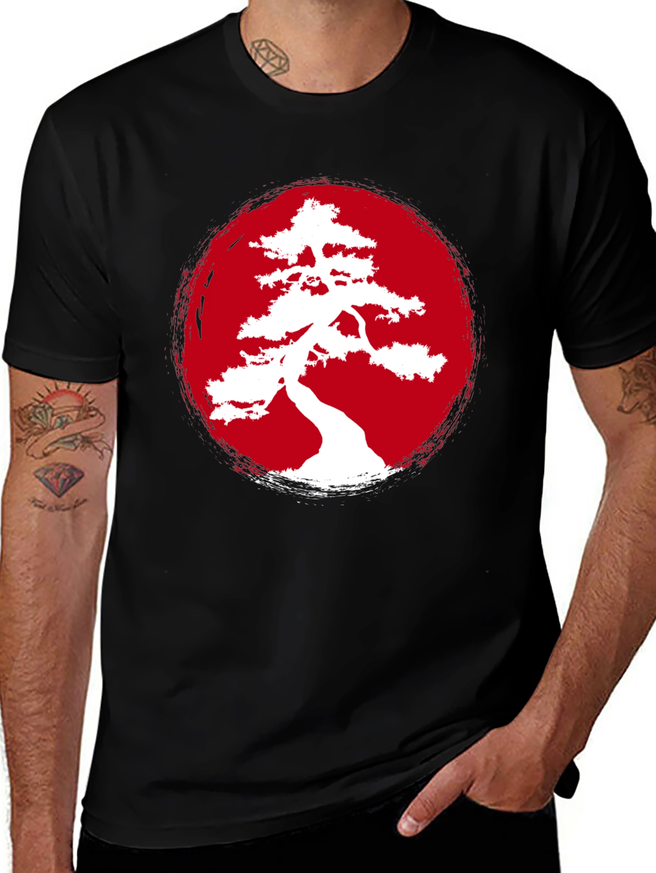 Bonsai Tree T-Shirt - Rising Sun Design