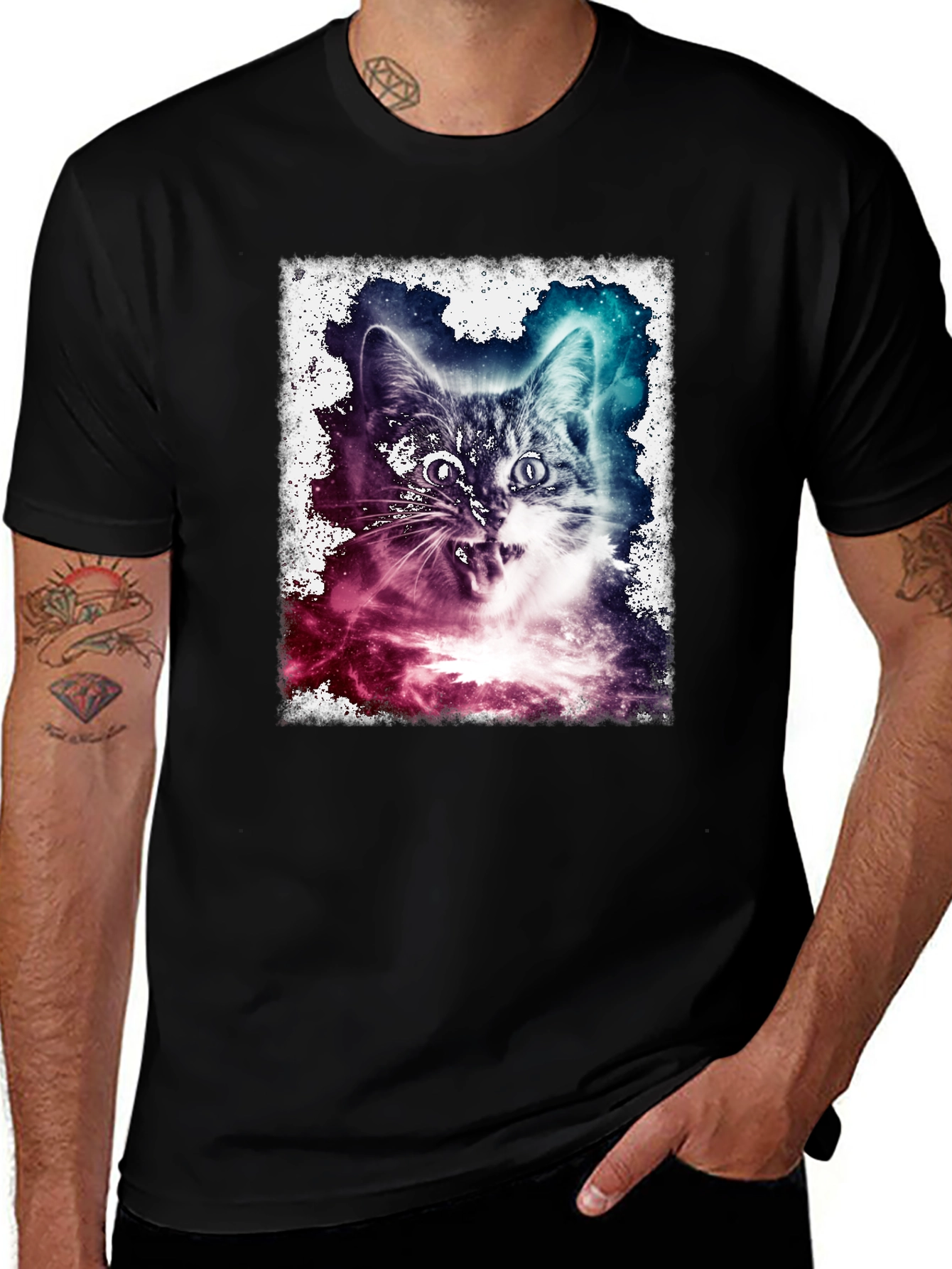 Variant 22 of Galaxy Cat Graphic T-Shirt - Unique Design