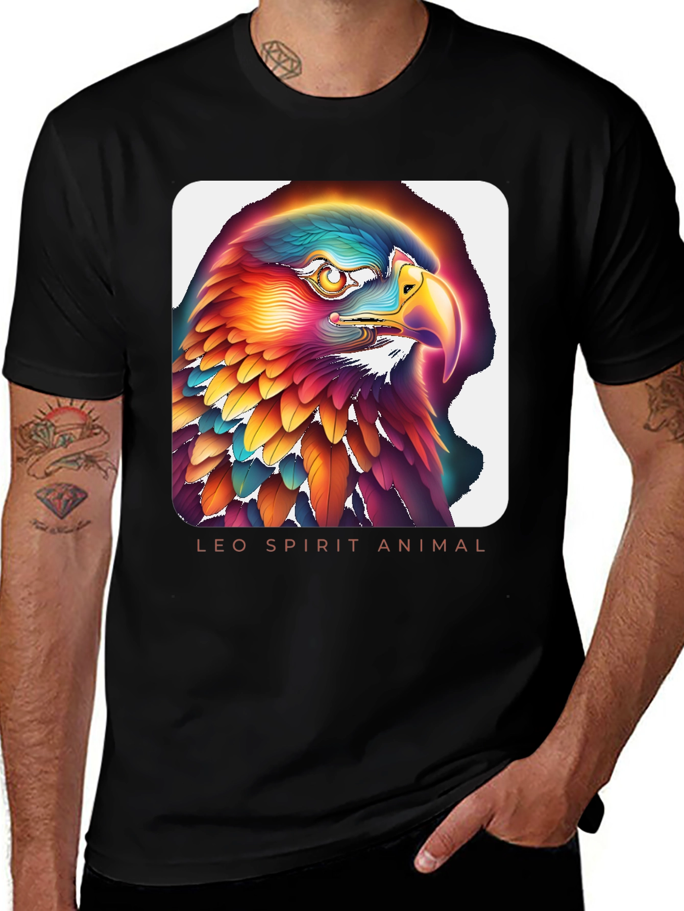 Variant 26 of Leo Spirit Animal Eagle Graphic T-Shirt
