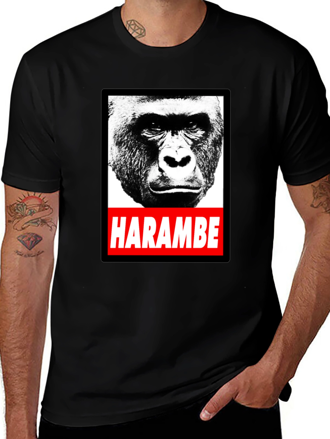 Harambe Gorilla T-Shirt - RIP Legend Black Tee