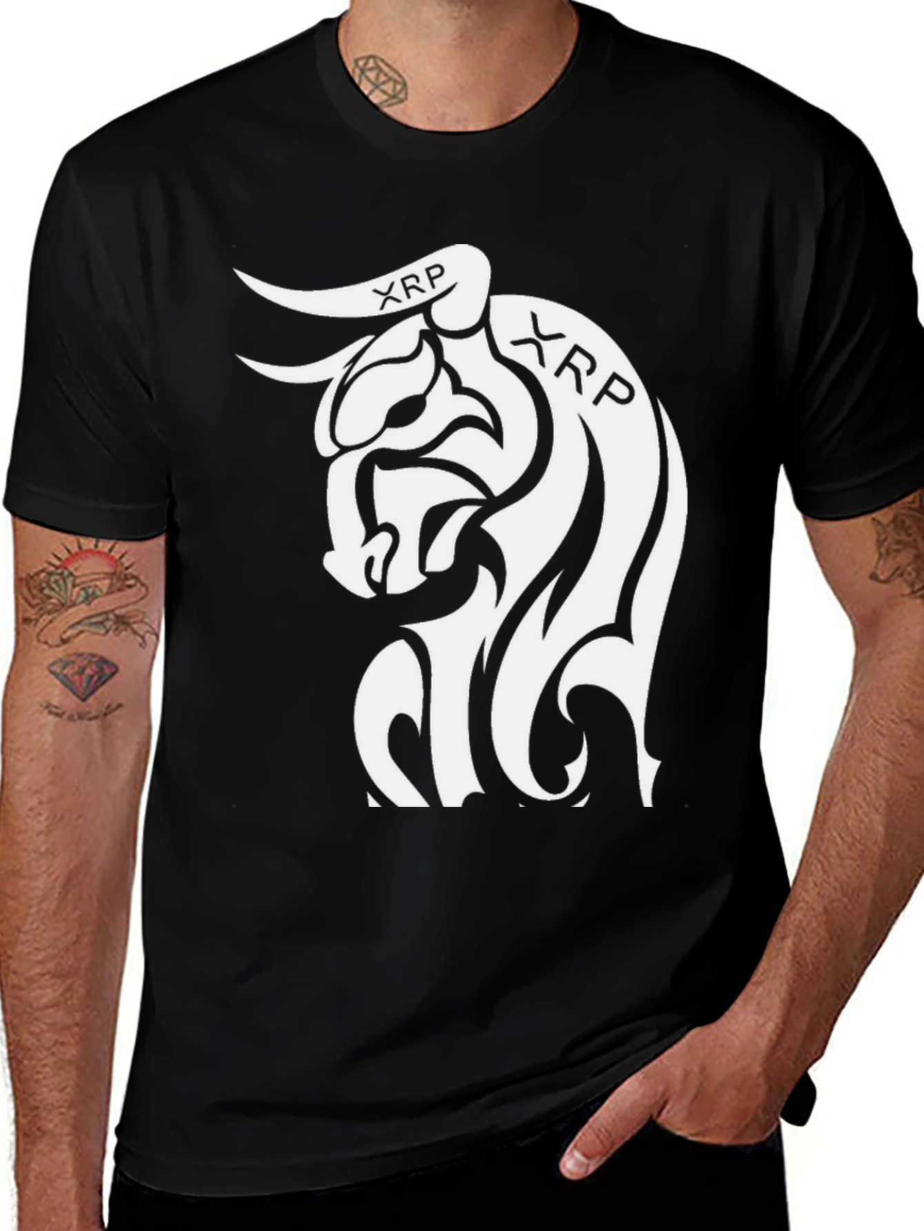 XRP Bull Logo Black T-Shirt