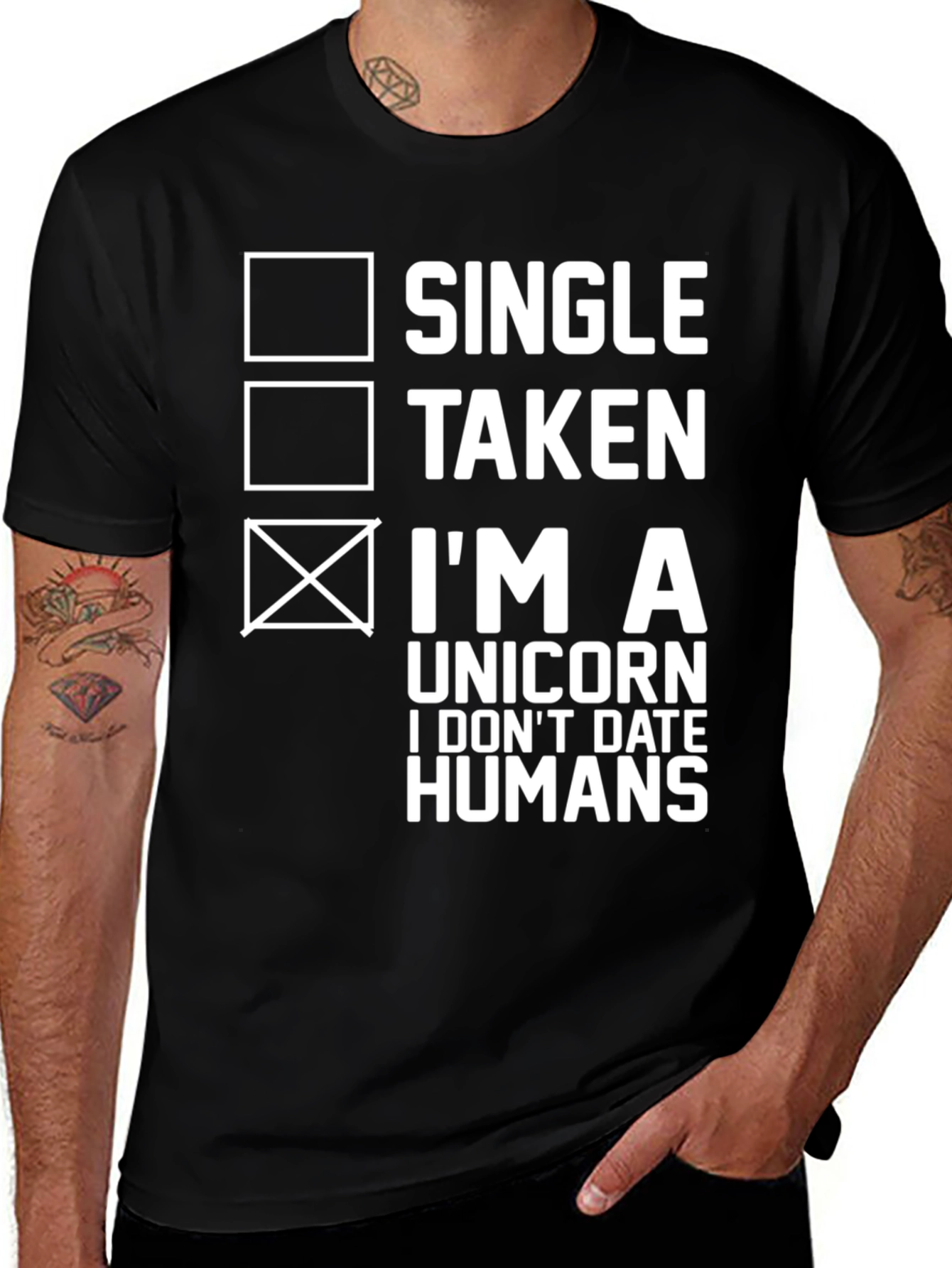 Variant 2 of Single Taken I'm a Unicorn Funny Graphic Tee