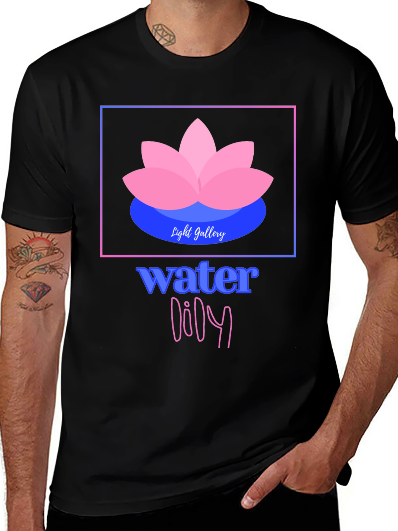 Variant 21 of Lotus Flower Graphic Tee - Light Gallery Design