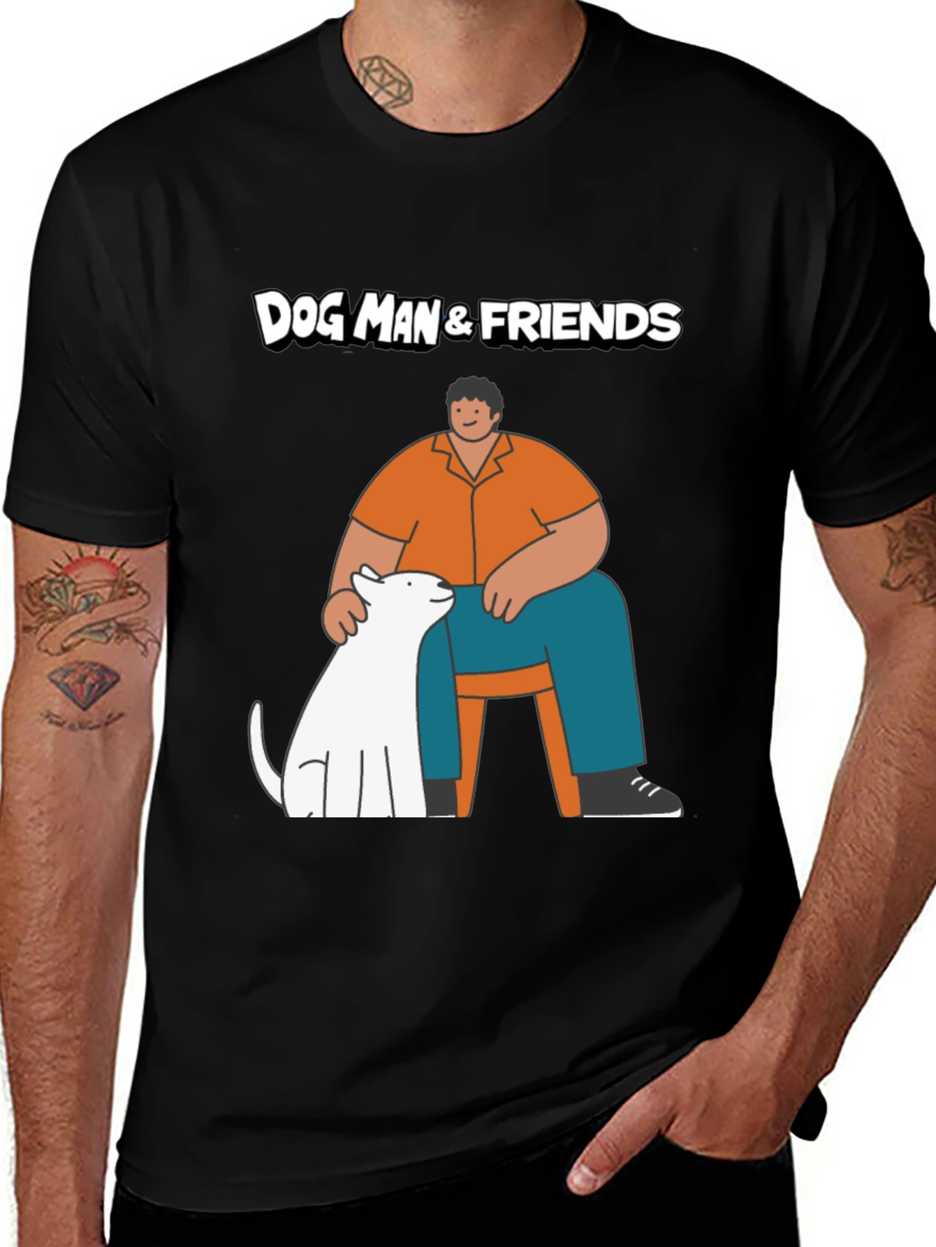Variant 3 of Dog Man & Friends Black Graphic T-Shirt