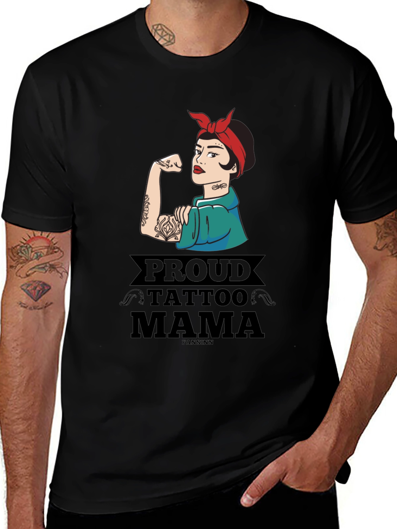 Variant 15 of Proud Tattoo Mama Graphic T-Shirt