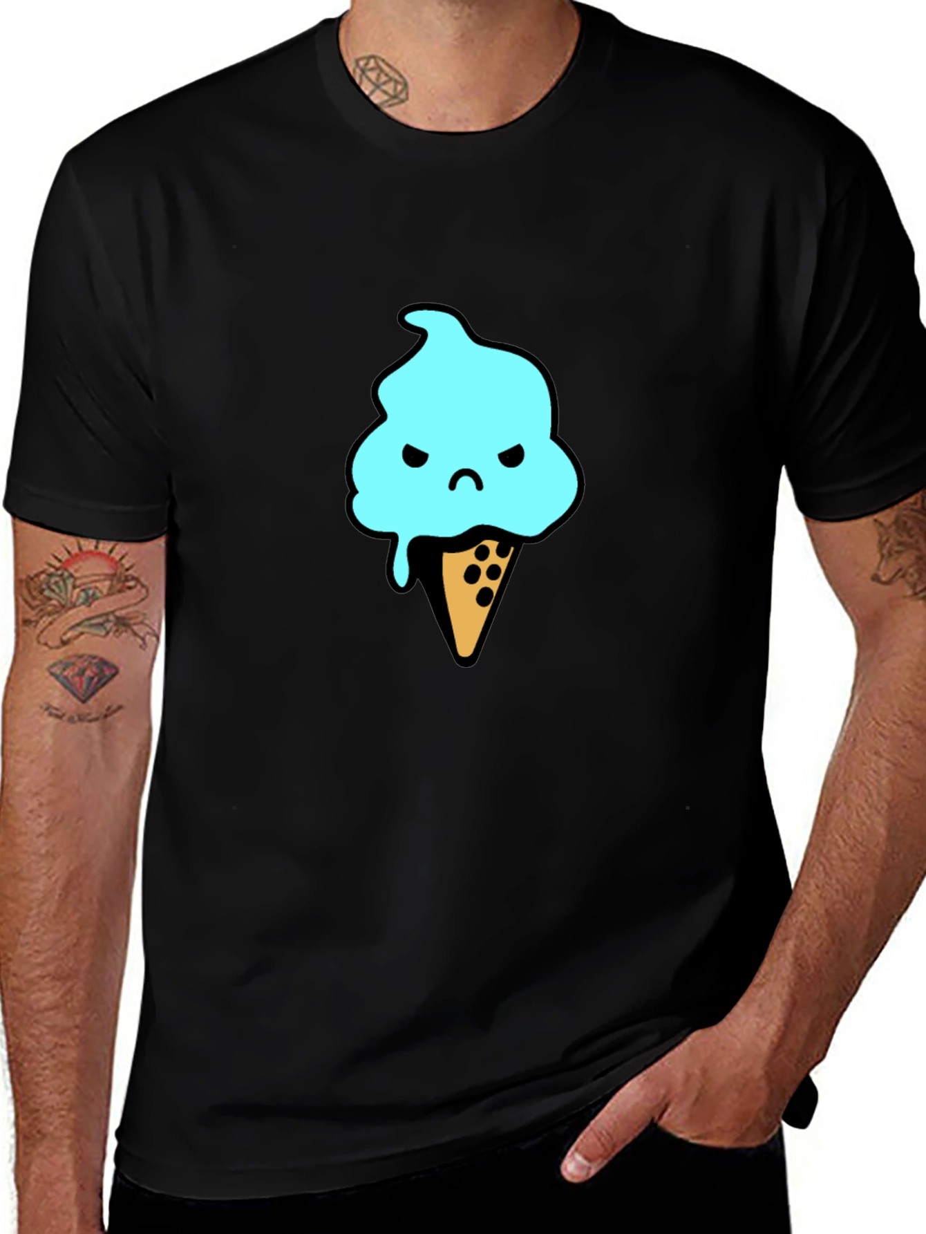 Variant 20 of Grumpy Ice Cream Graphic Tee - Black