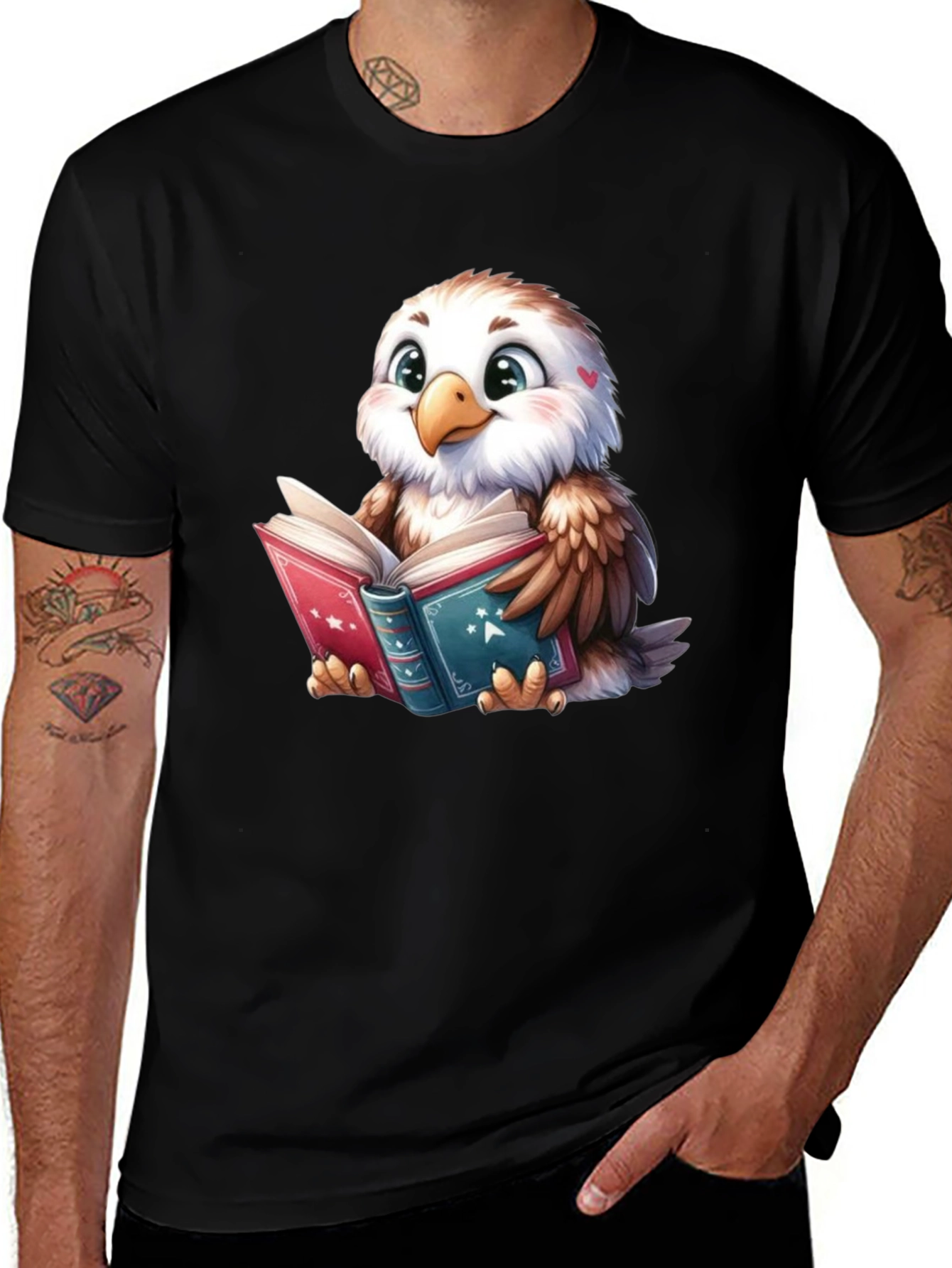 Variant 15 of Eagle Reading Book Graphic Tee