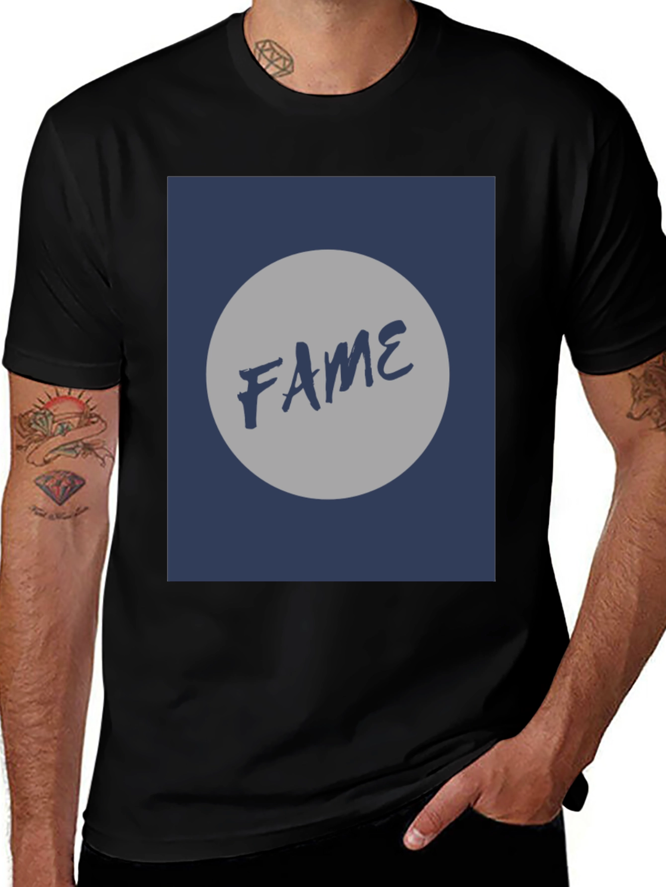 Fame Graphic Tee - Classic Black Cotton T-Shirt