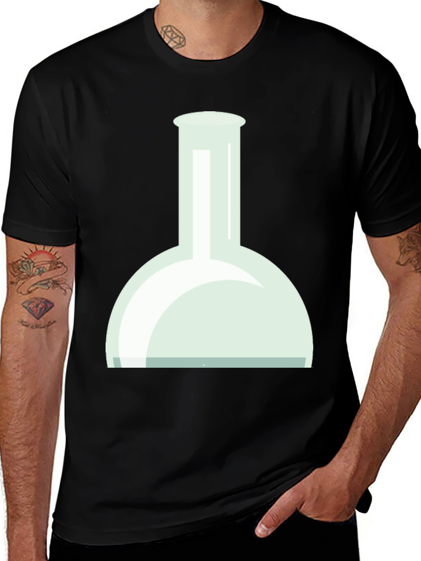 Variant 8 of Science Flask Graphic Tee - Black Cotton T-Shirt