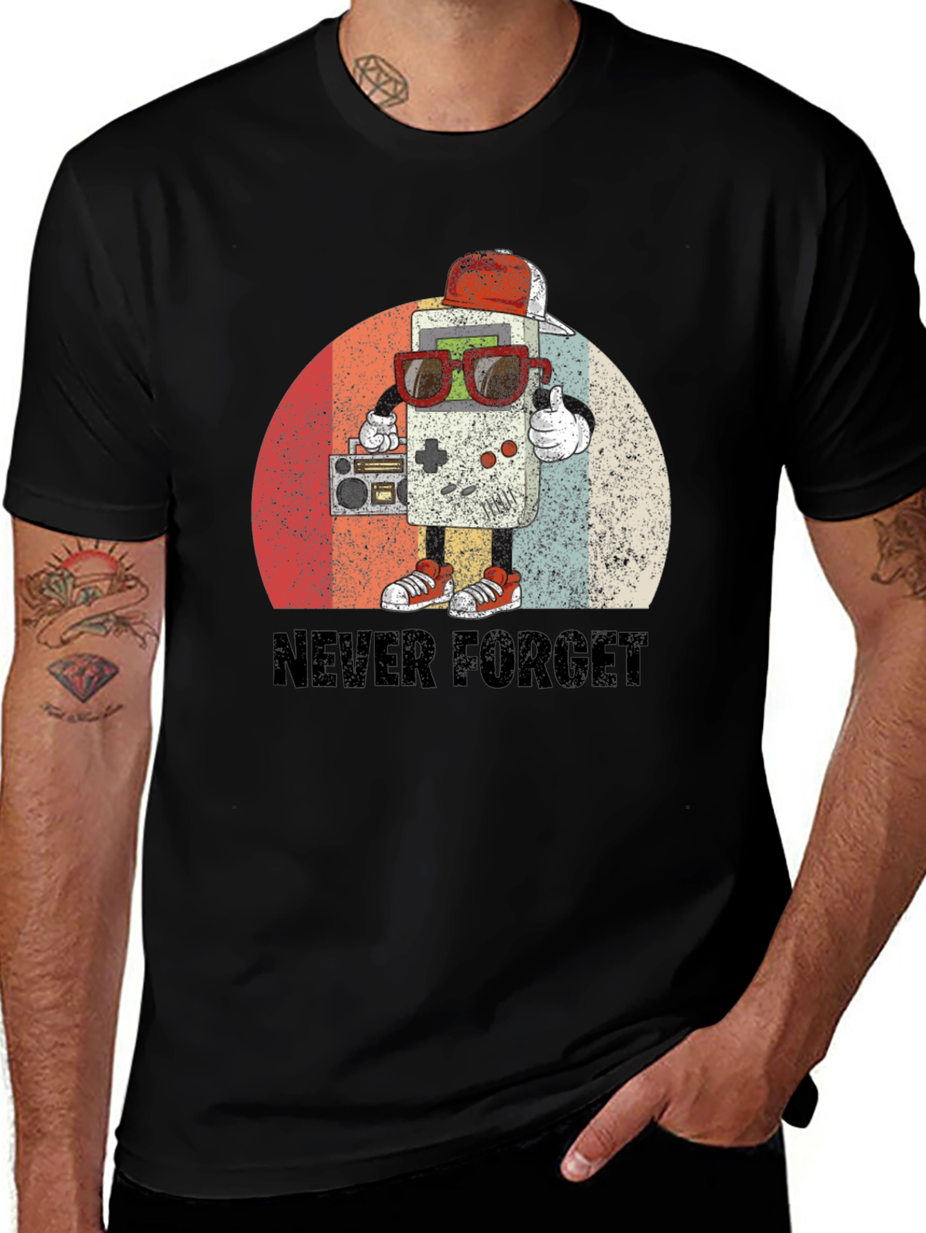 Variant 21 of Retro Game Console T-Shirt - "Never Forget" Tee