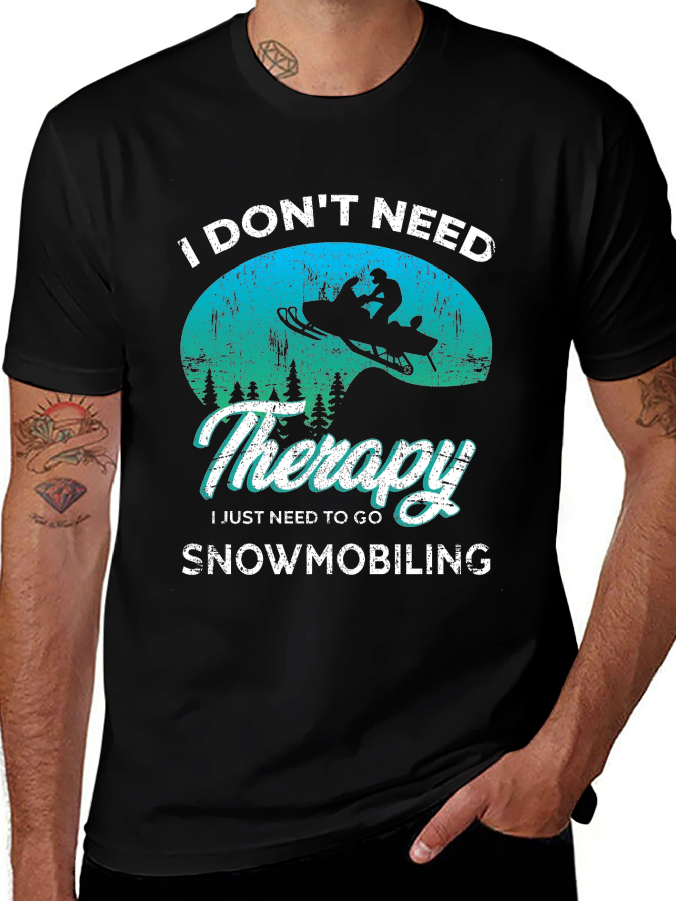 Variant 26 of Snowmobiling Therapy T-Shirt