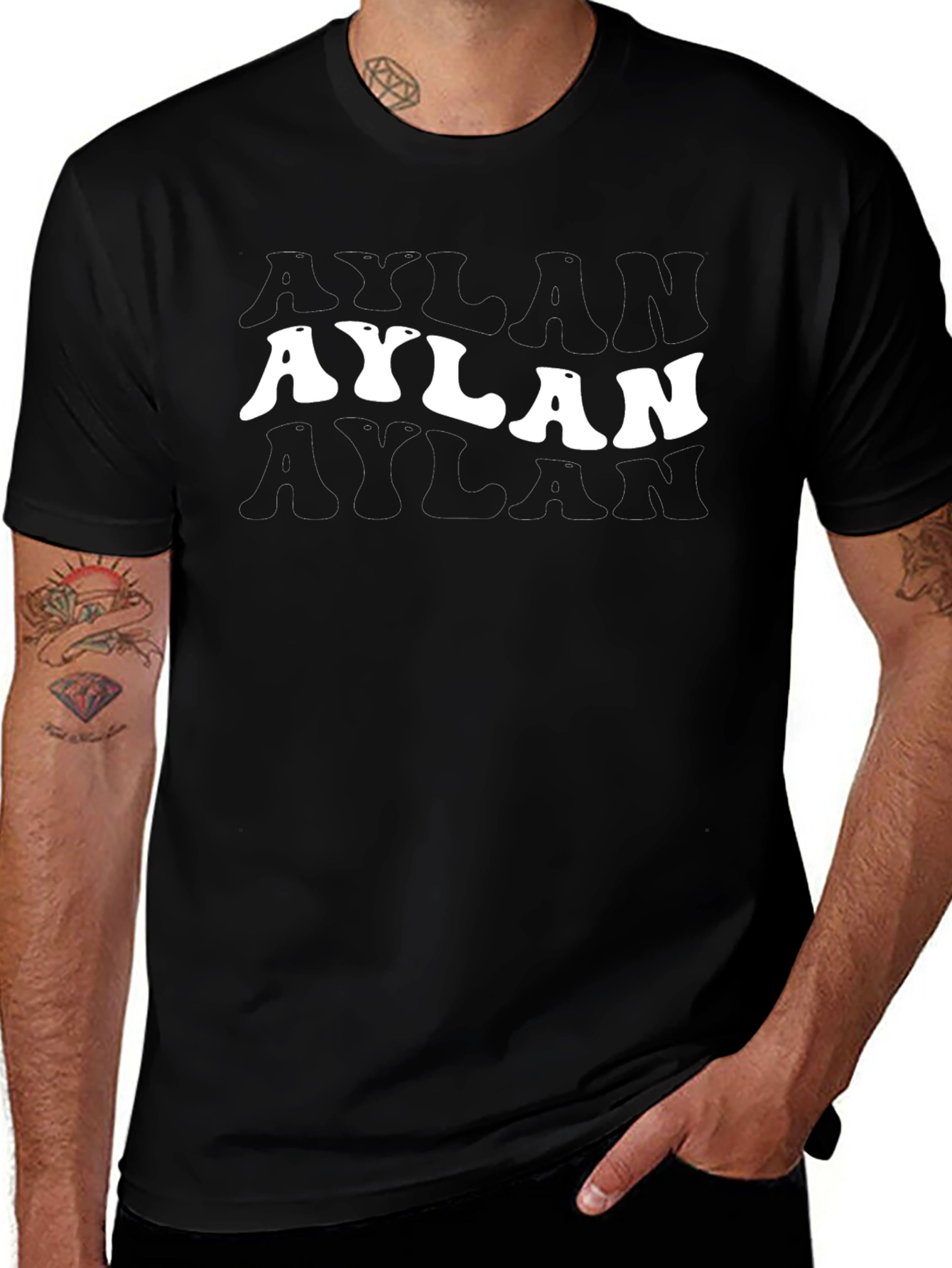 Retro Aylan Name Tee - Cool Word Art Shirt