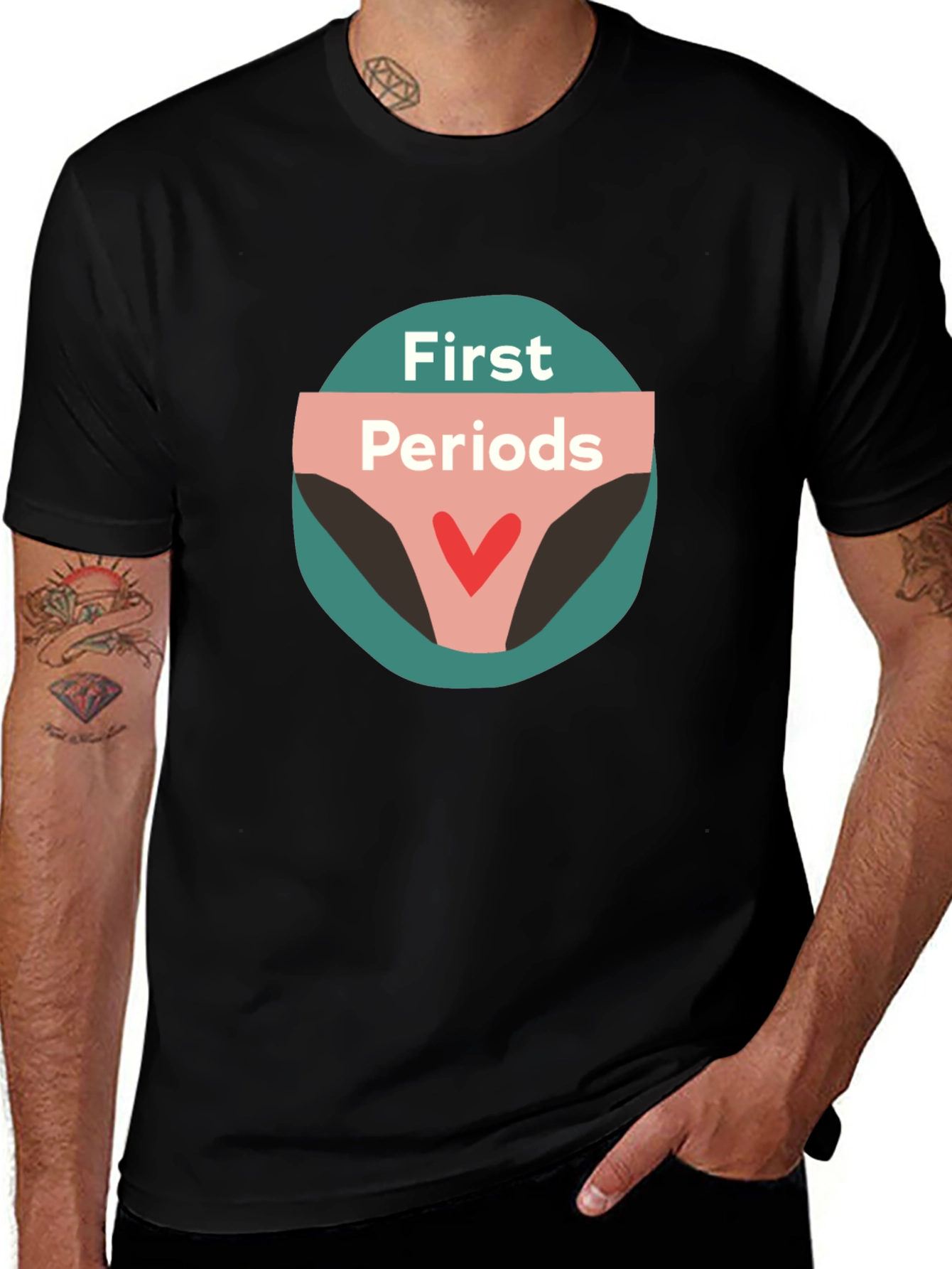 Variant 22 of First Periods Graphic Tee - Black Unisex T-Shirt