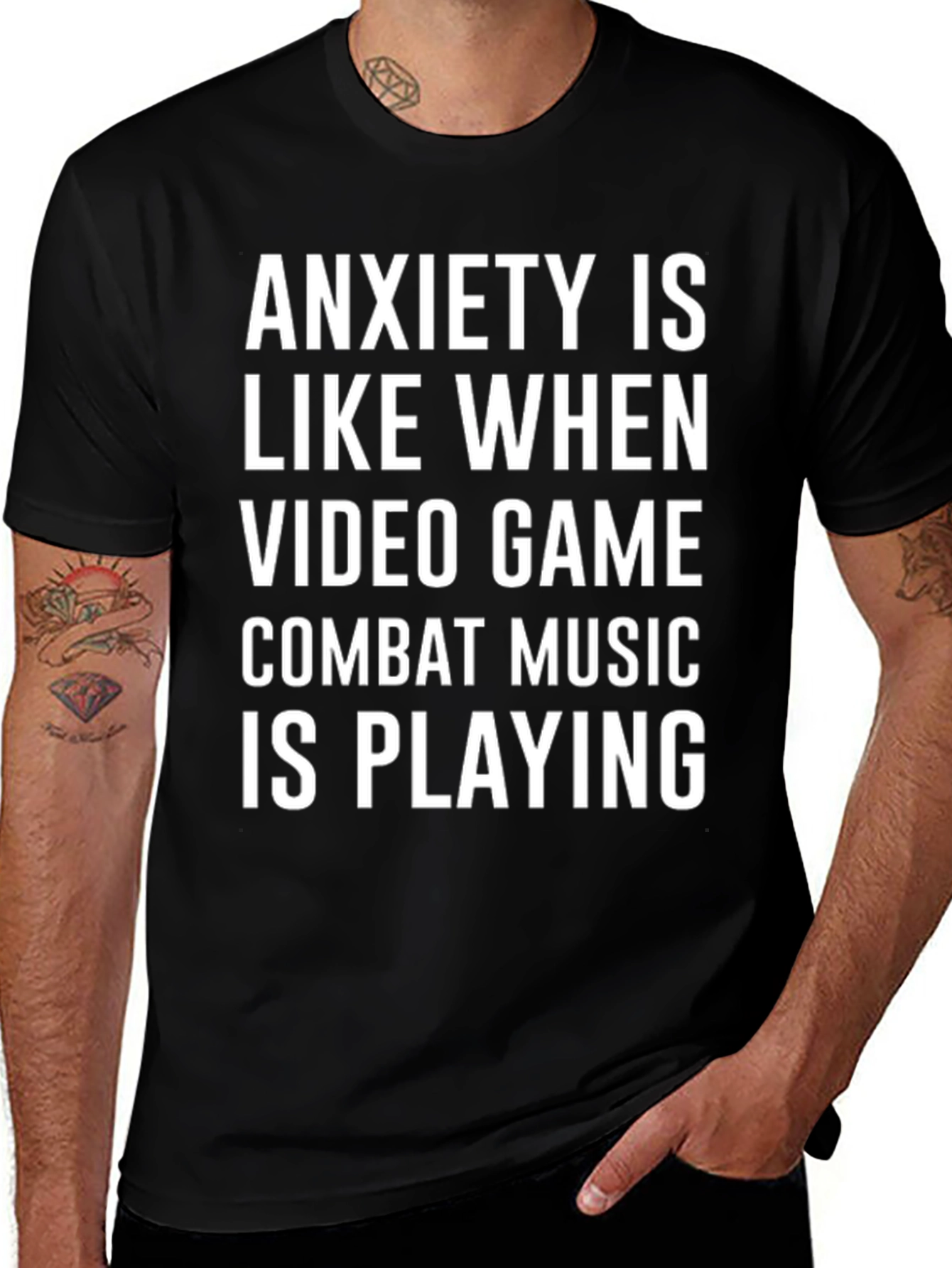 Variant 11 of Anxiety Combat Music T-Shirt - Gamer Tee