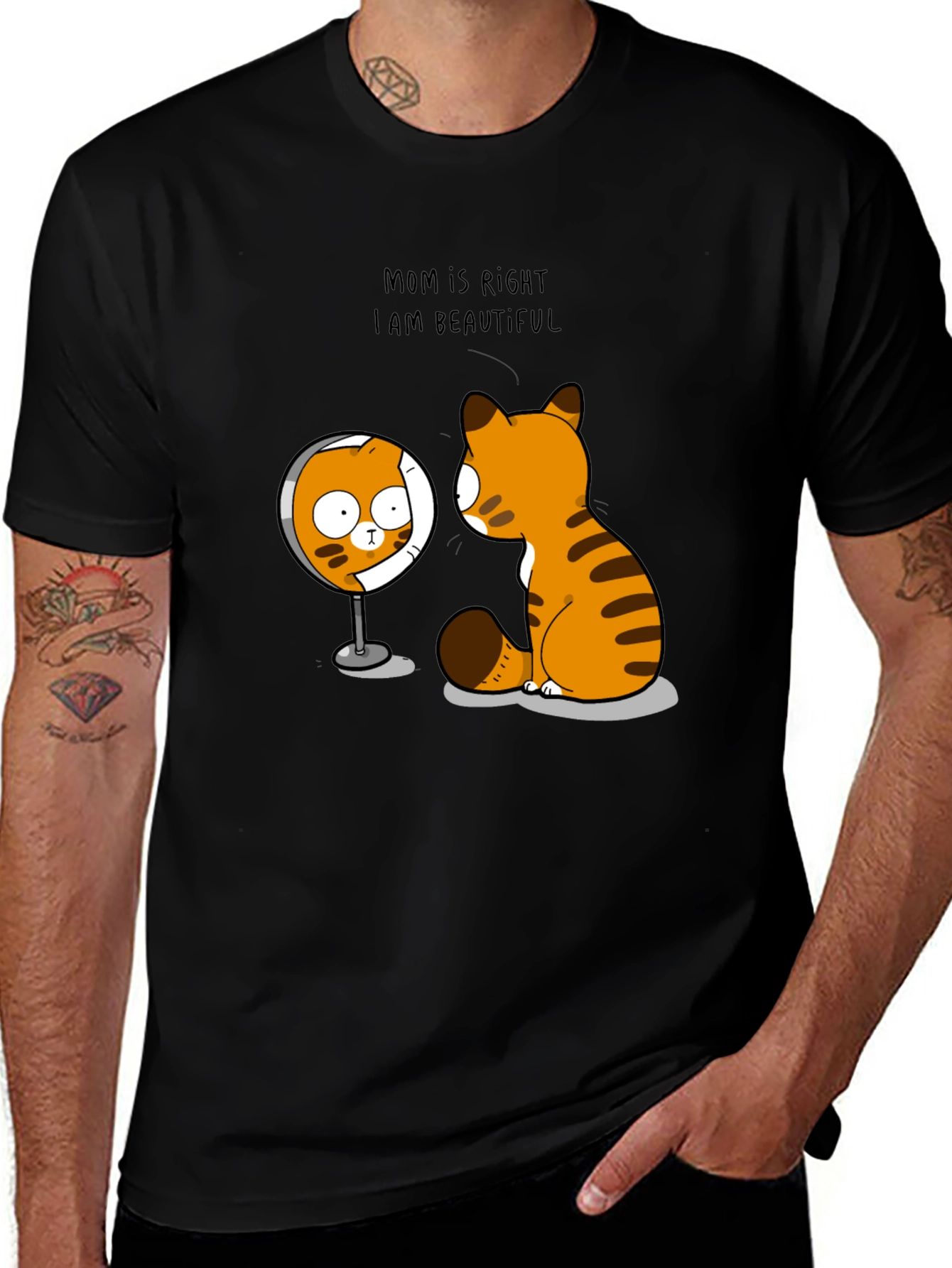 Variant 22 of Funny Cat T-Shirt - Mom is Right I am Beautiful