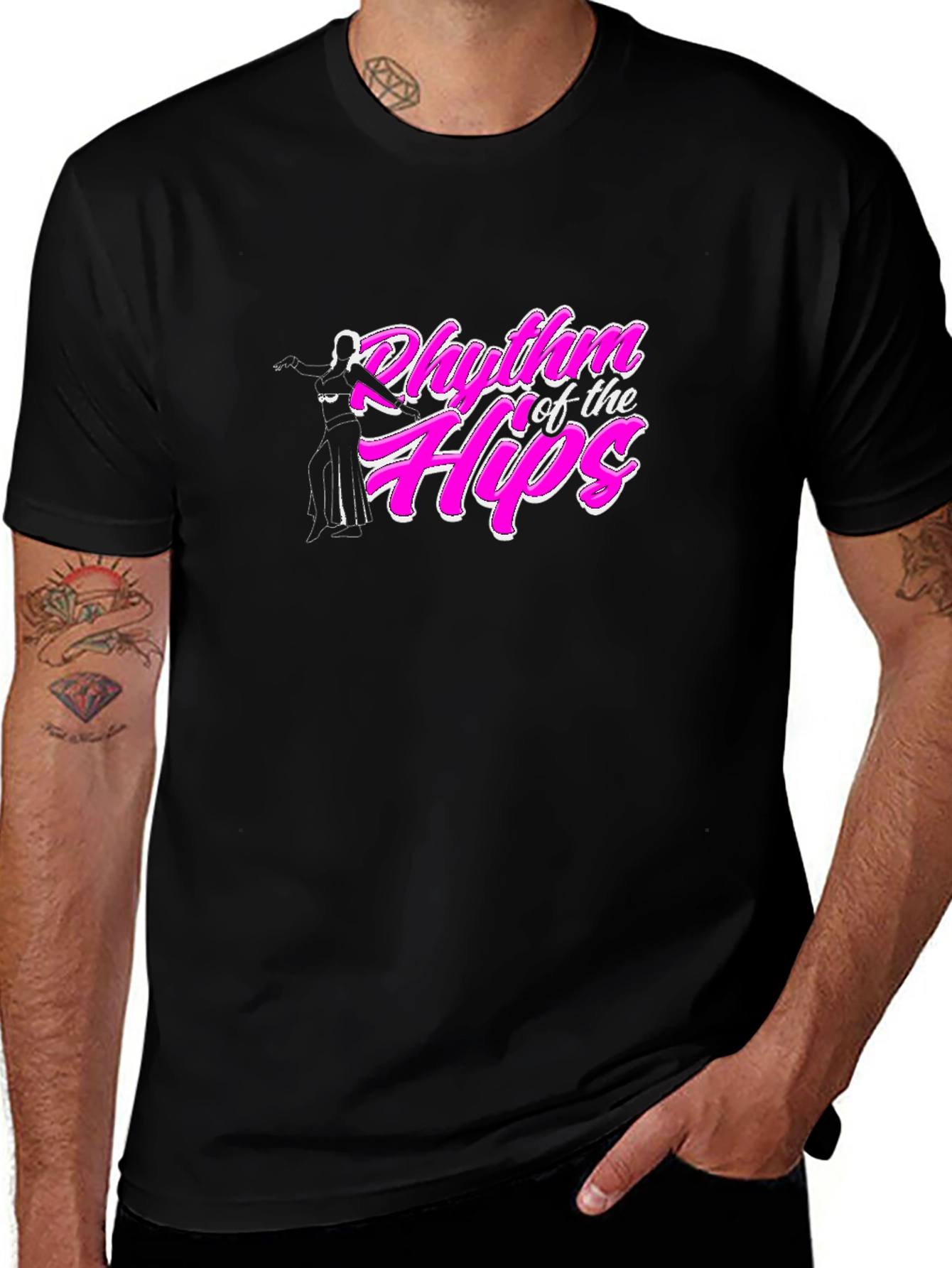 Variant 19 of Rhythm of the Hips Black T-Shirt Dance Tee