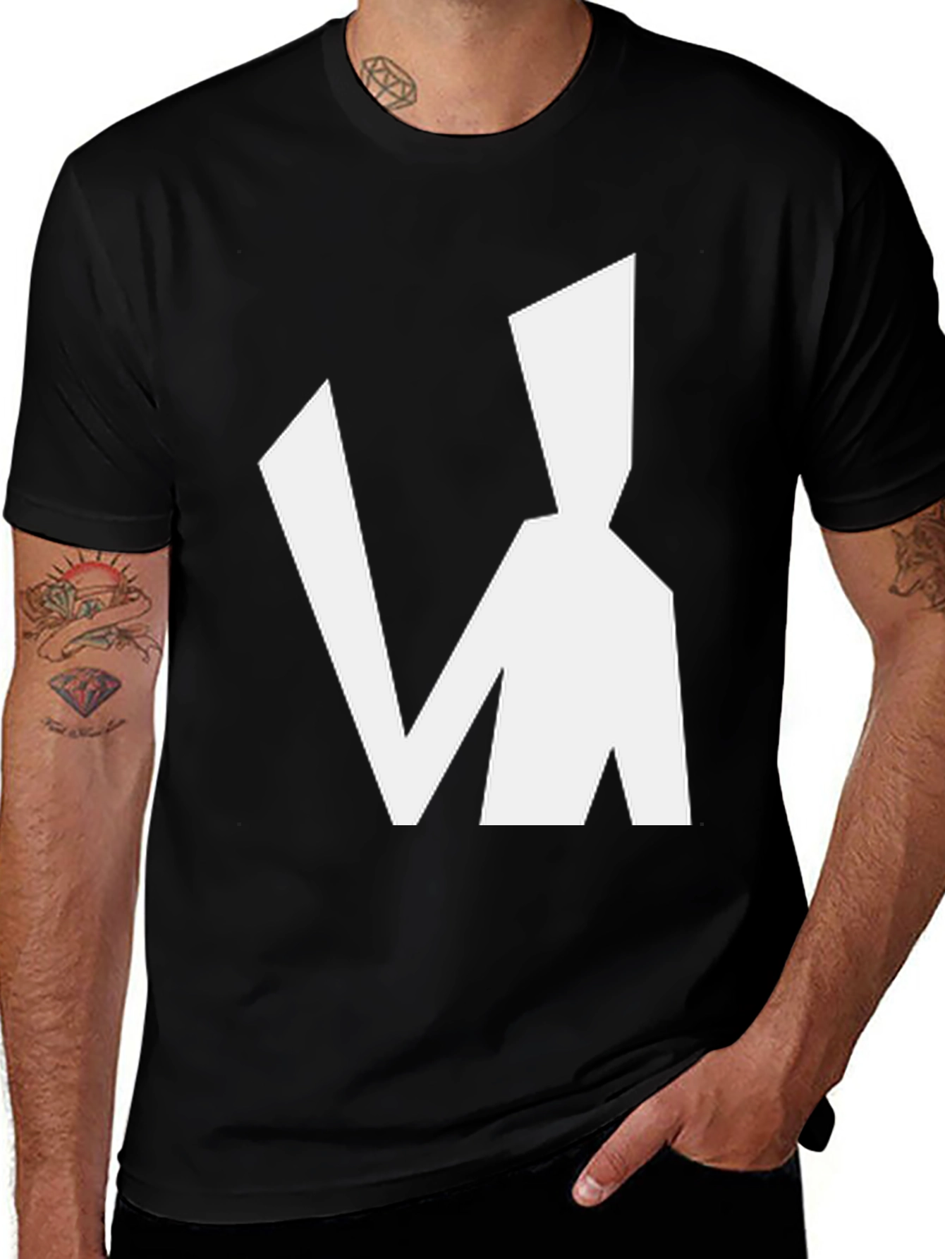 Variant 13 of Abstract Man Graphic Black T-Shirt