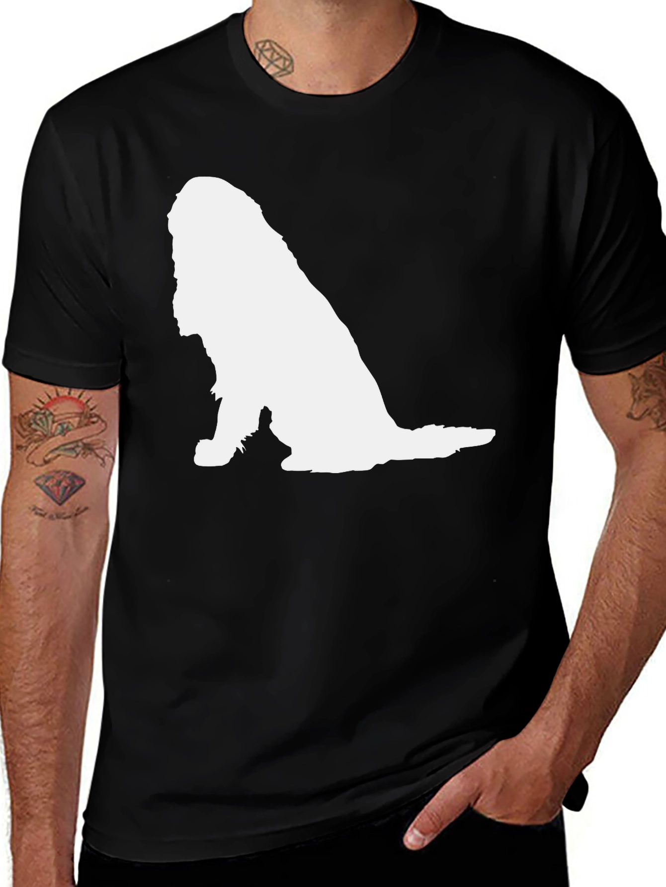 Variant 7 of Dog Silhouette Black T-Shirt