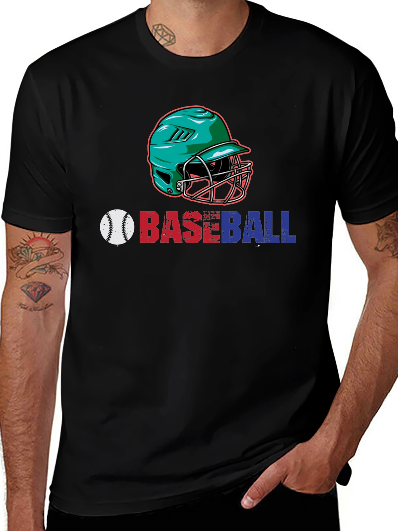 Variant 11 of Baseball Helmet Graphic T-Shirt
