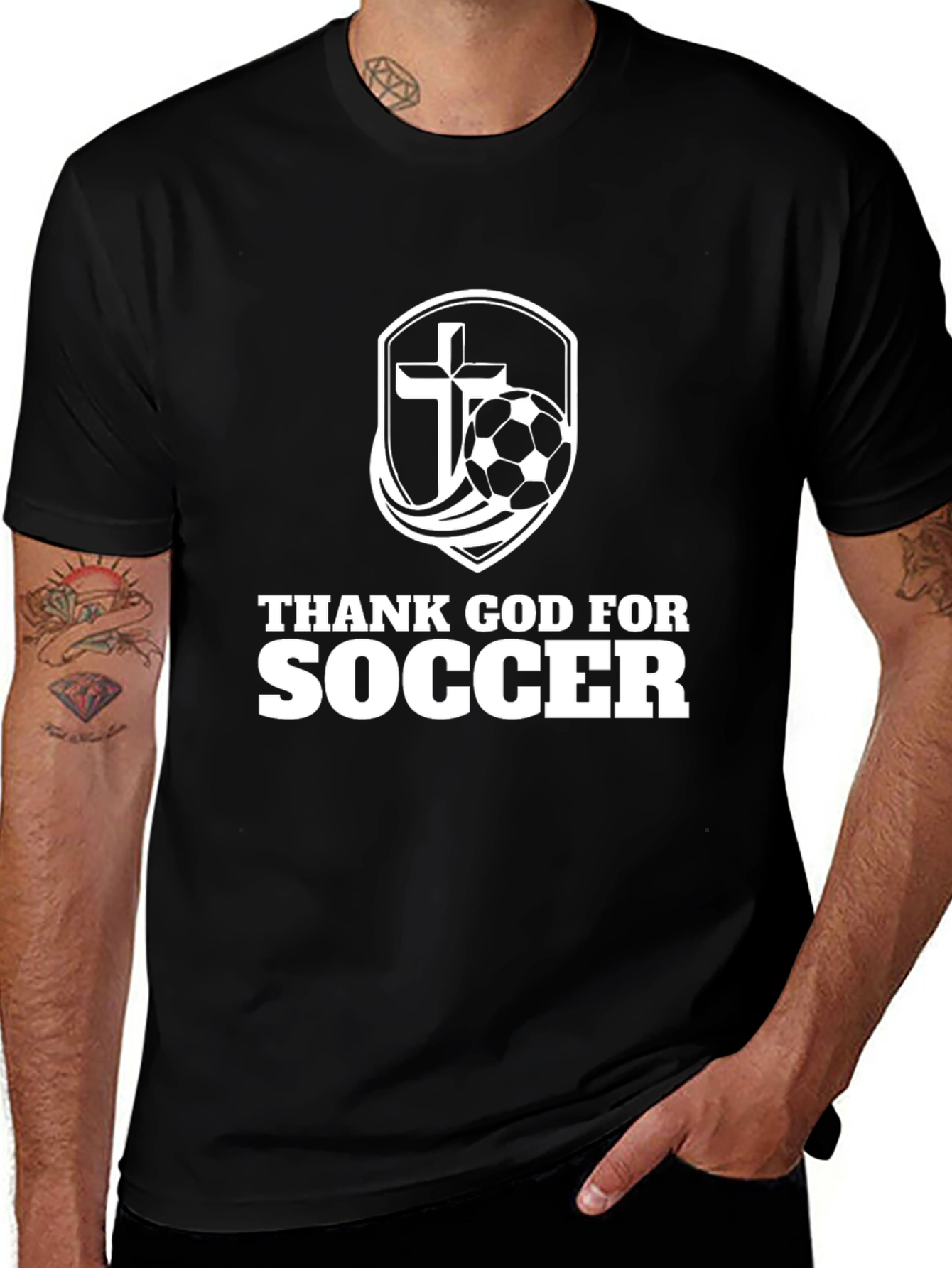 Variant 8 of Thank God For Soccer T-Shirt Christian Gift