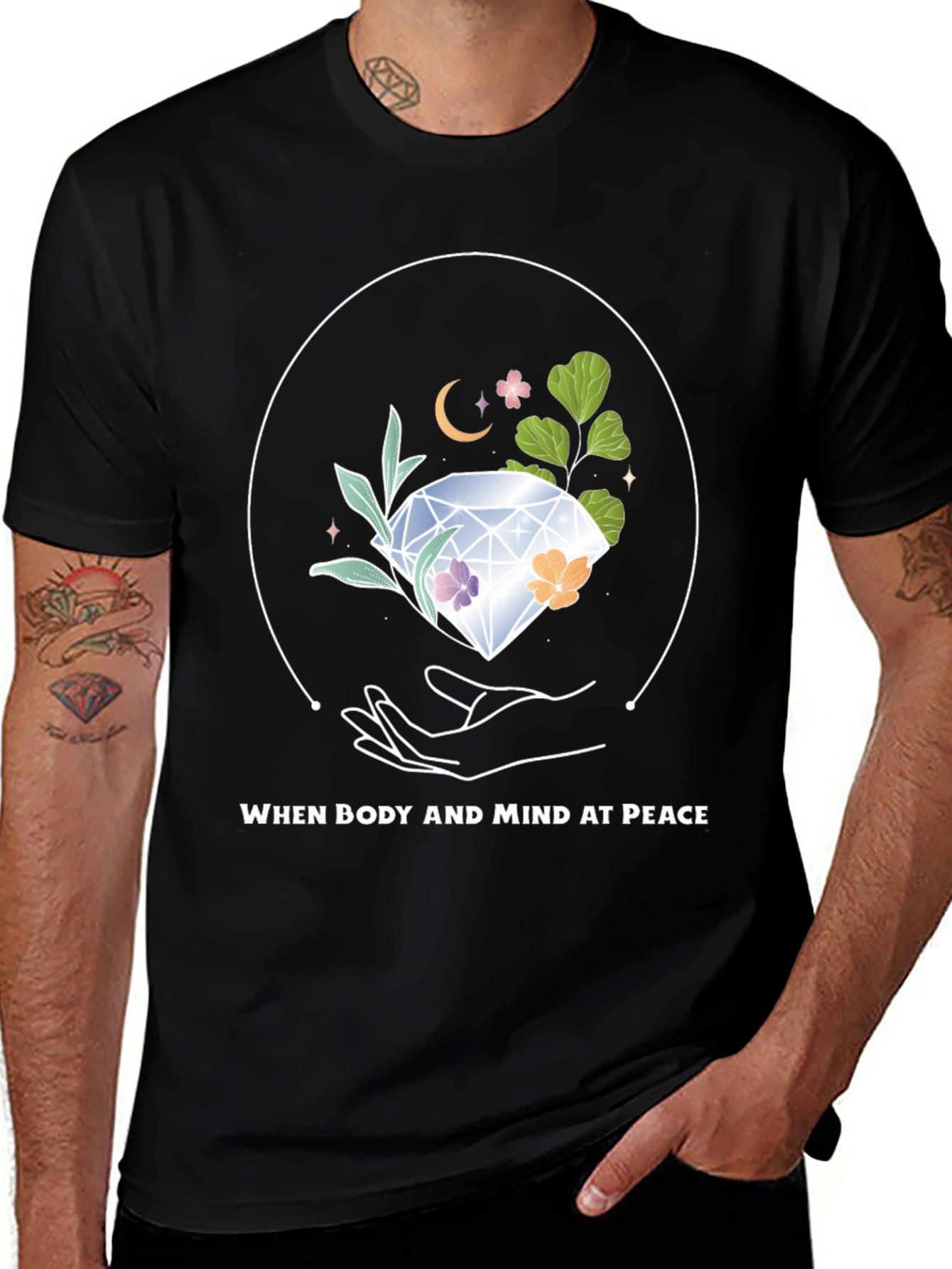 Variant 5 of Peaceful Mind T-Shirt: Body and Mind at Peace Design
