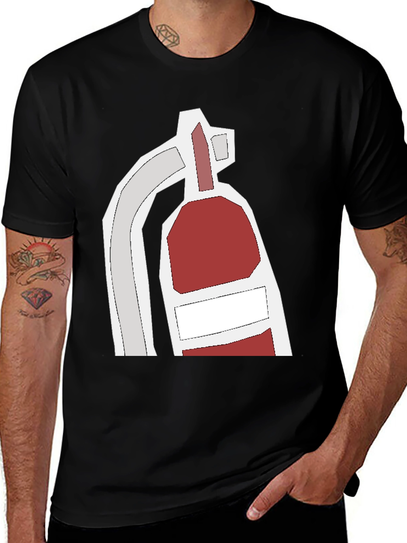 Variant 29 of Abstract Fire Extinguisher Graphic Tee - Black