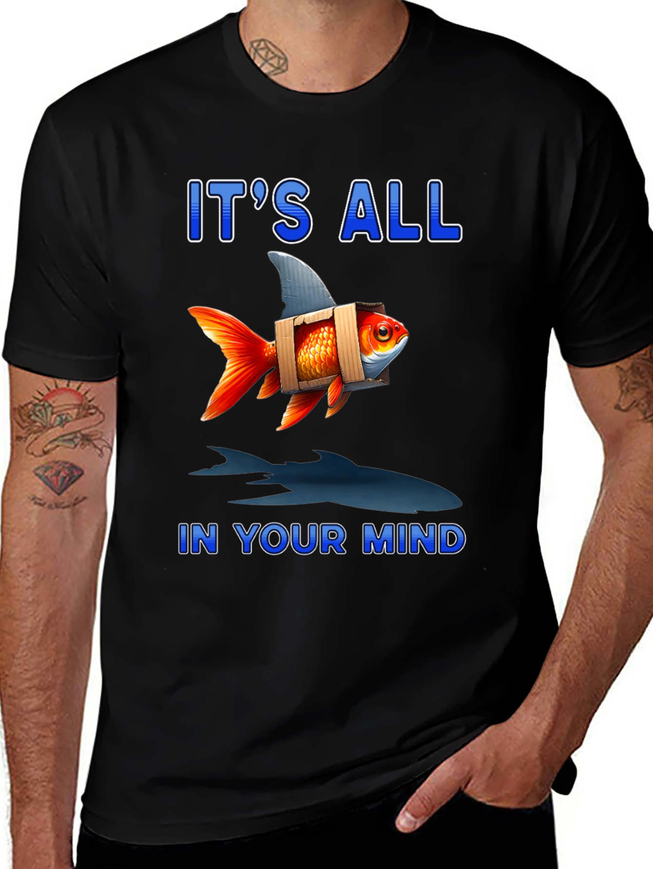 Variant 26 of It's All In Your Mind T-Shirt - Goldfish Shark