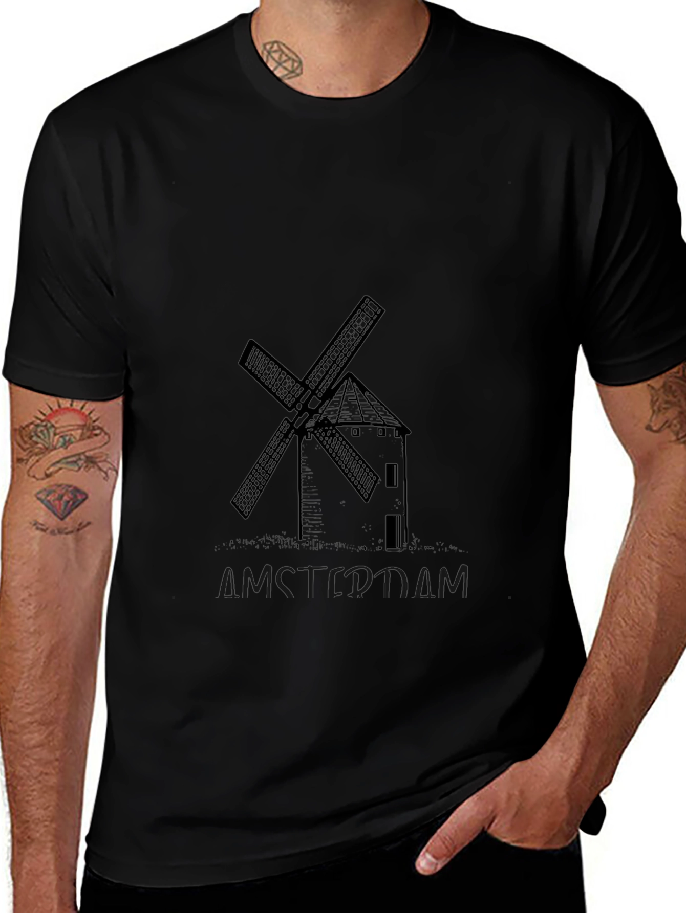 Amsterdam Windmill Graphic T-Shirt