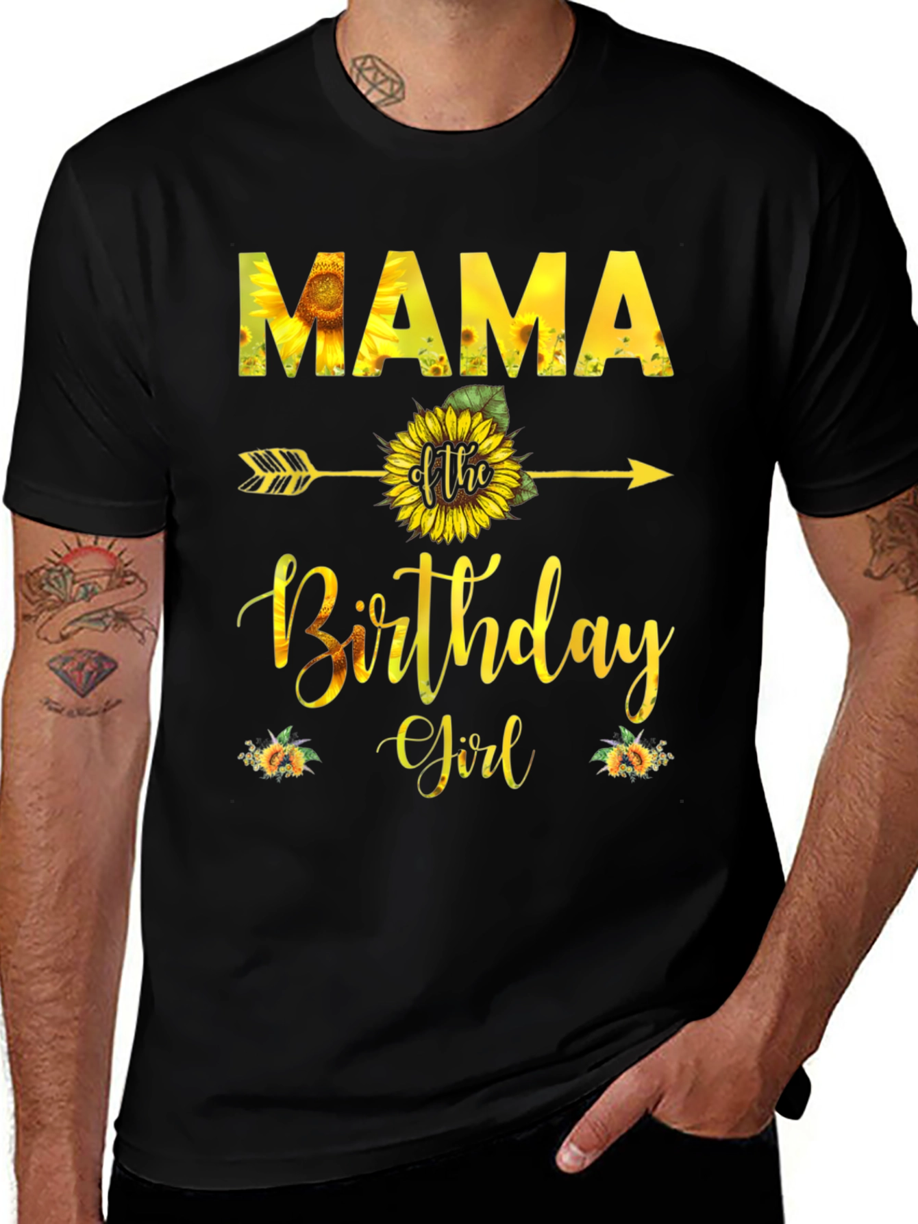 Variant 15 of Mama Birthday Girl Sunflower T-Shirt