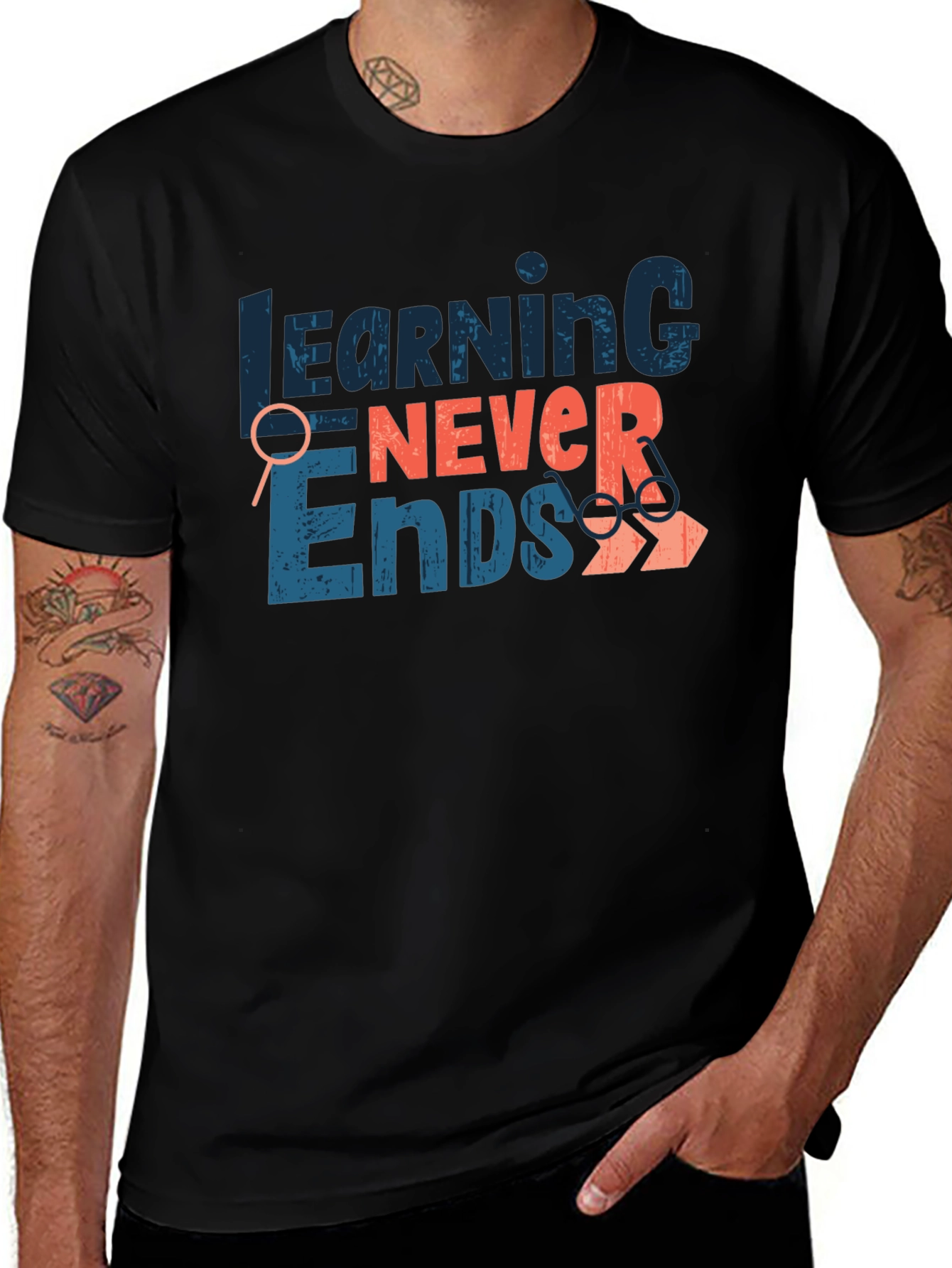 Variant 27 of Learning Never Ends Graphic T-Shirt