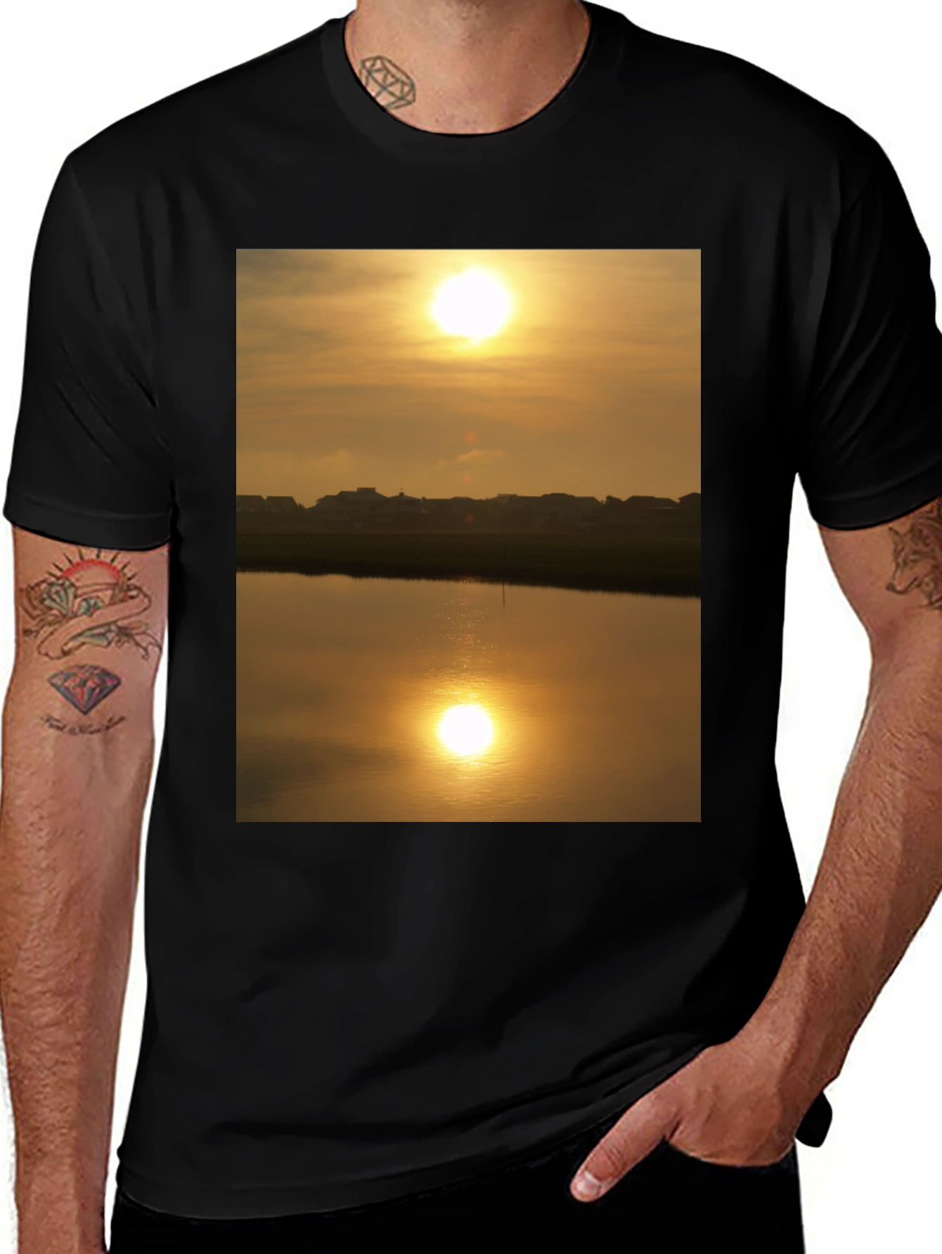 Variant 2 of Sunset Lake Reflection Graphic Tee
