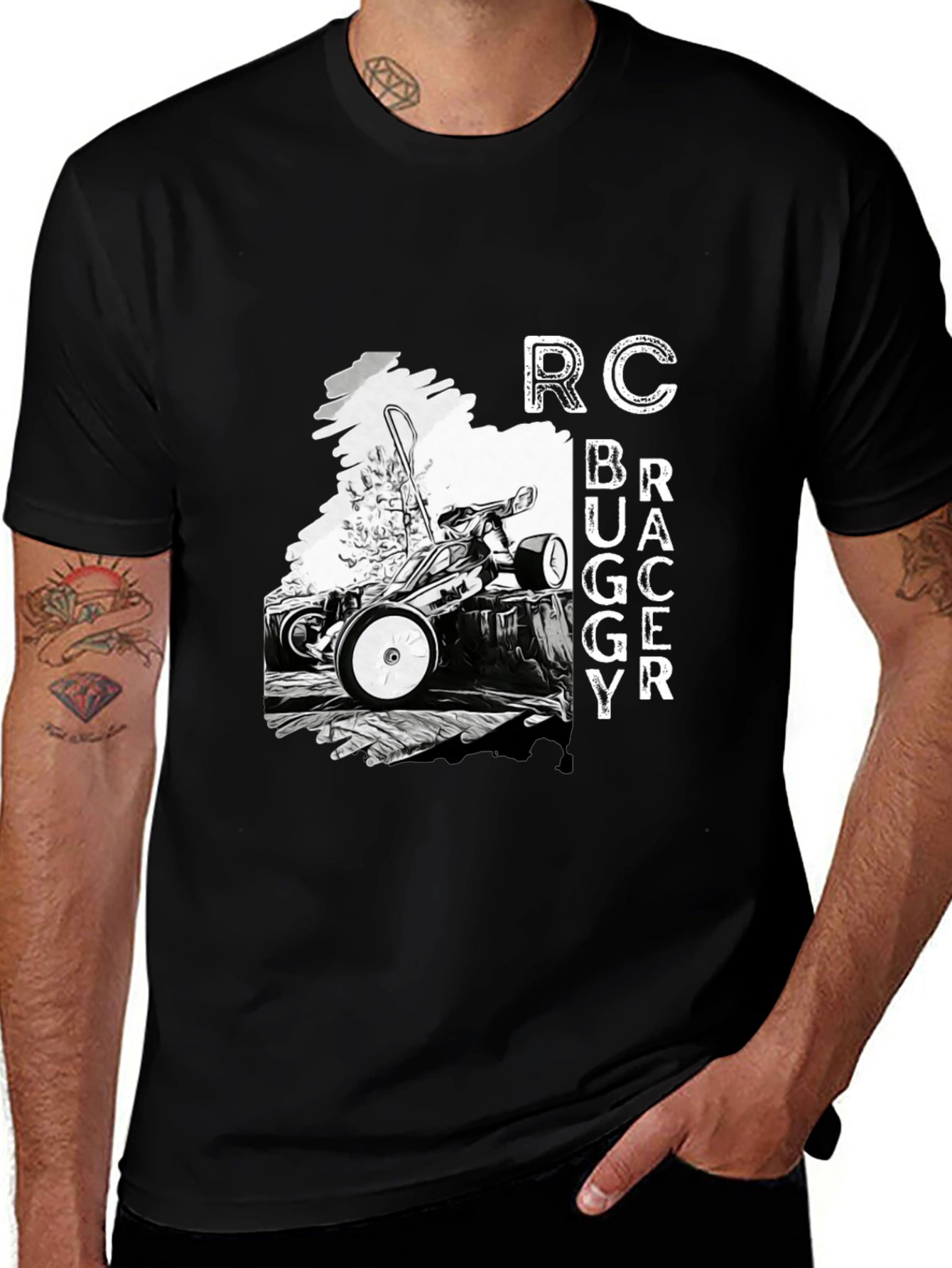 Variant 3 of RC Buggy Racer Black T-Shirt for Men