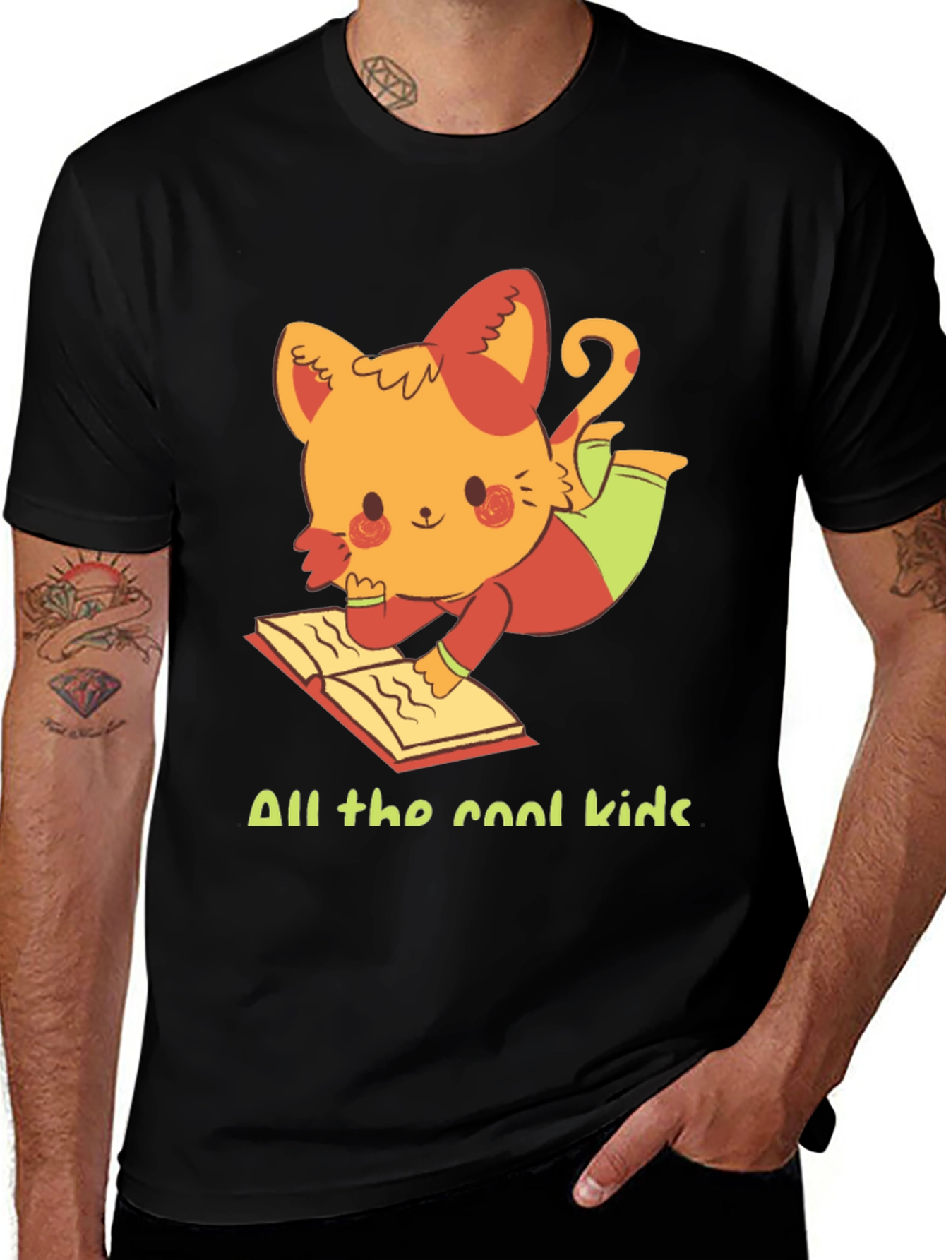Variant 6 of Cool Cat Reader T-Shirt
