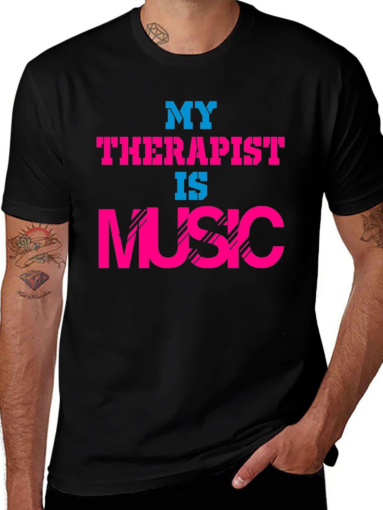 Variant 28 of My Therapist is Music Graphic T-Shirt