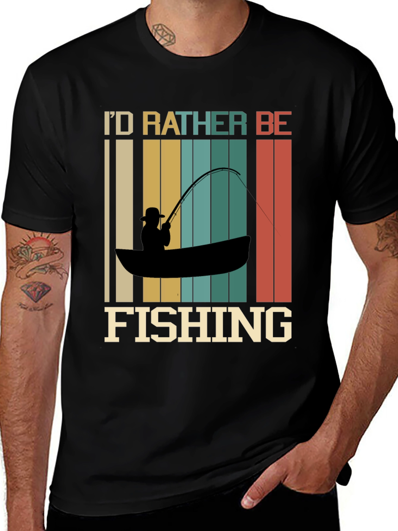 Variant 23 of I'd Rather Be Fishing Graphic Tee