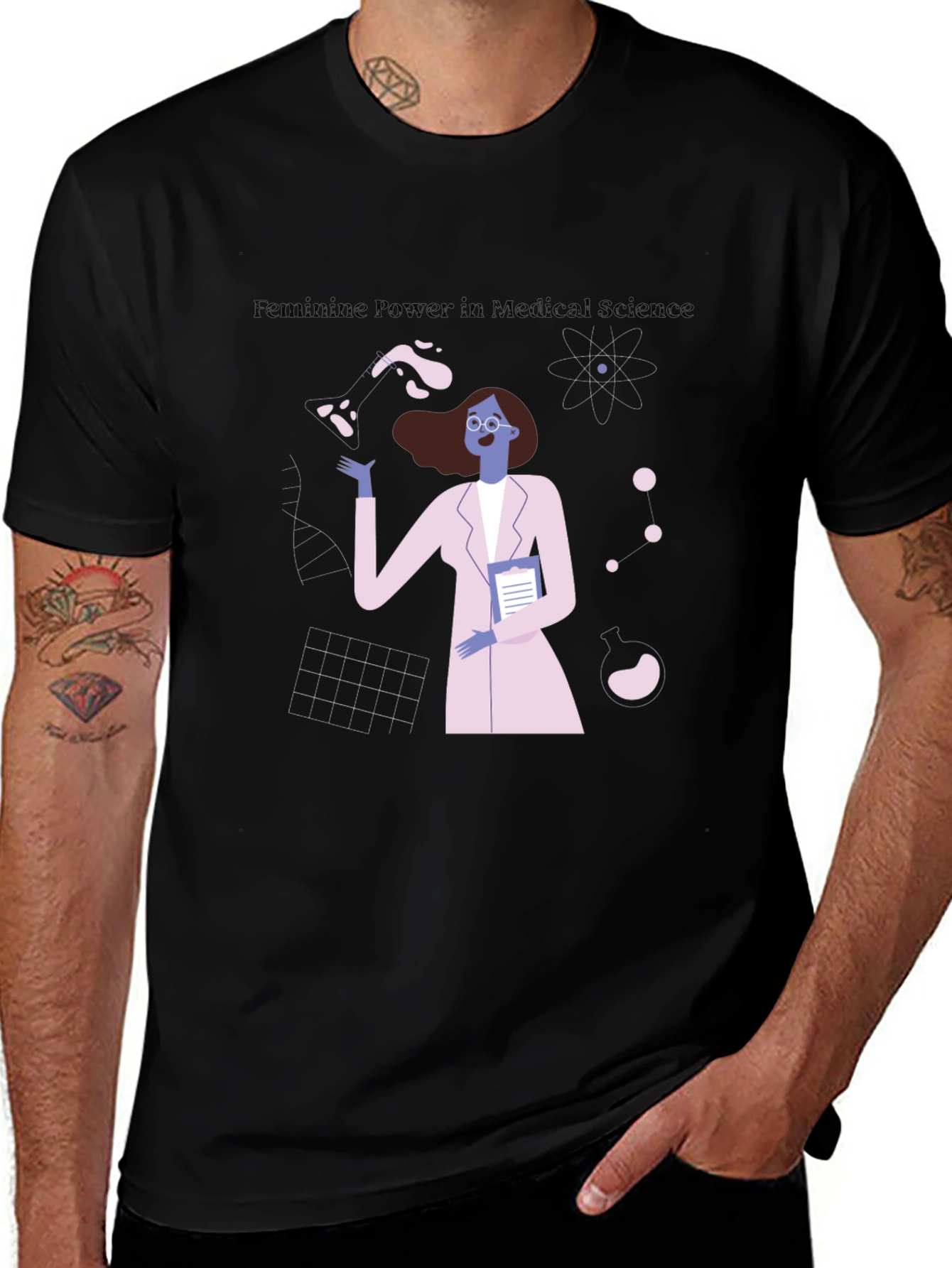Feminine Power in Medical Science Graphic T-Shirt