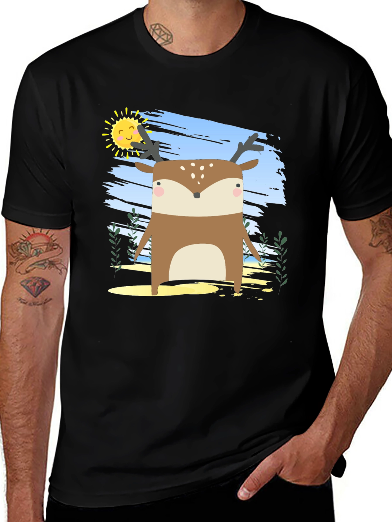 Variant 13 of Cute Deer Graphic Print Tee