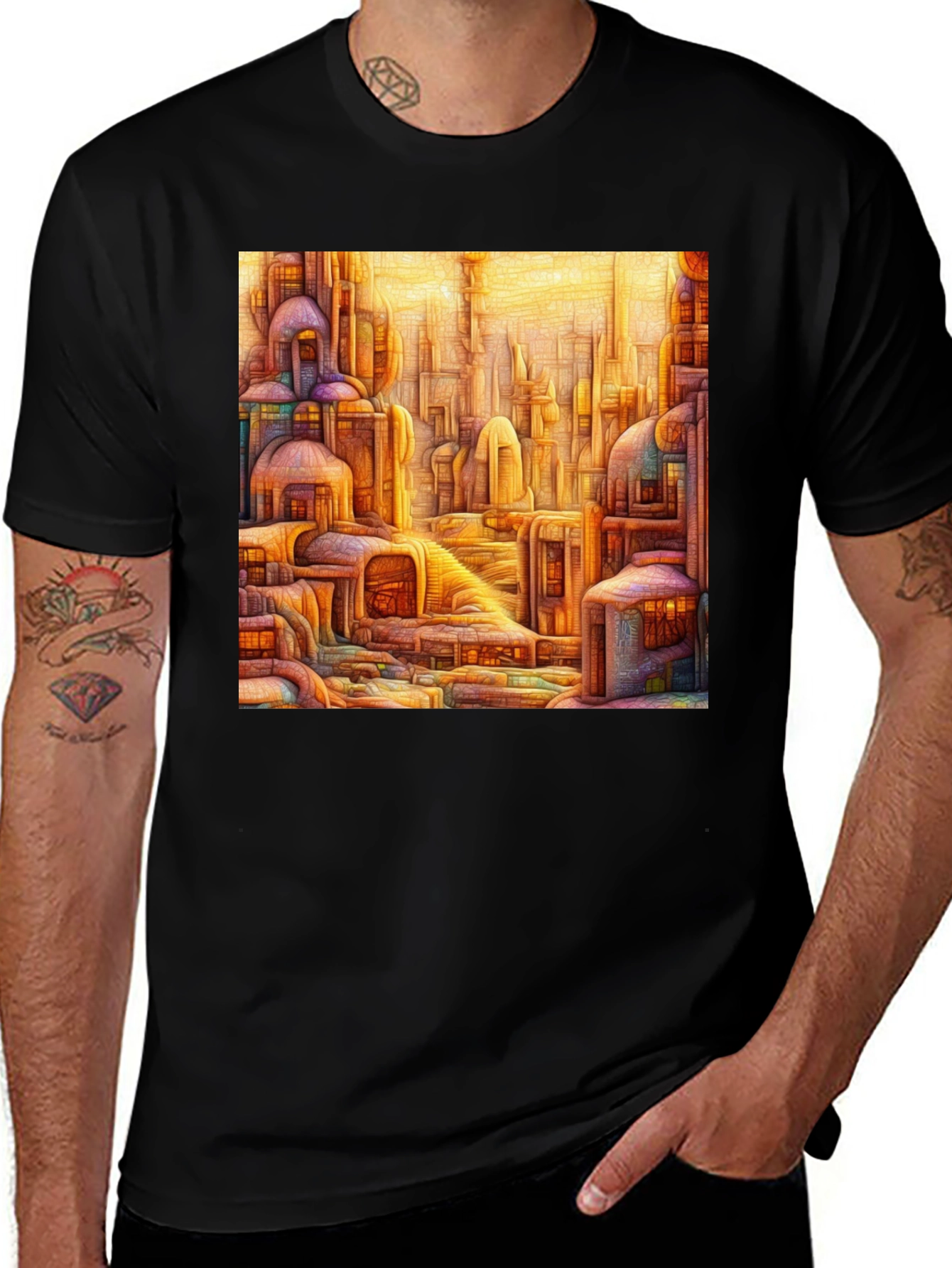 Abstract Cityscape Graphic Tee
