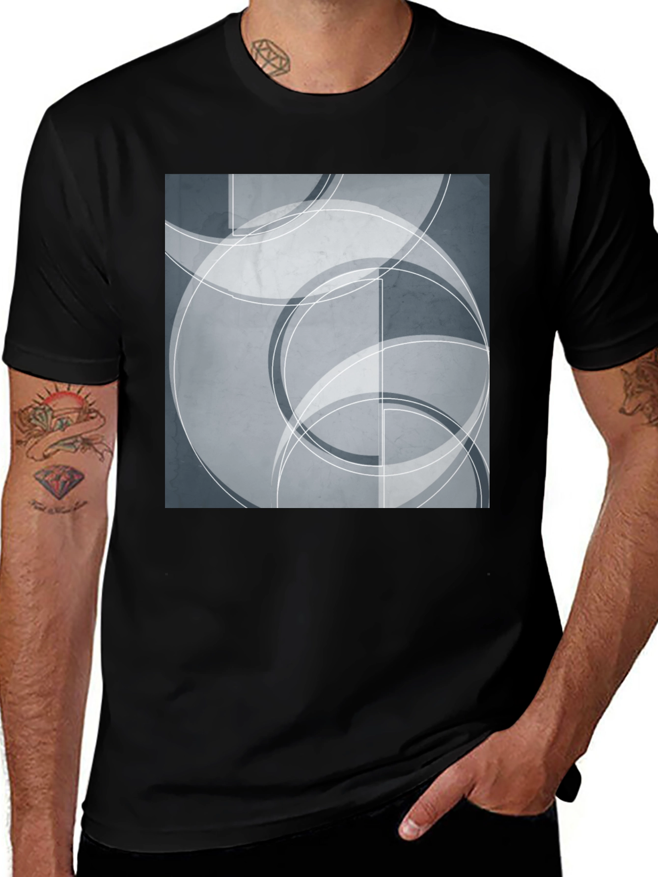 Variant 9 of Abstract Circles Graphic T-Shirt - Modern Art Tee