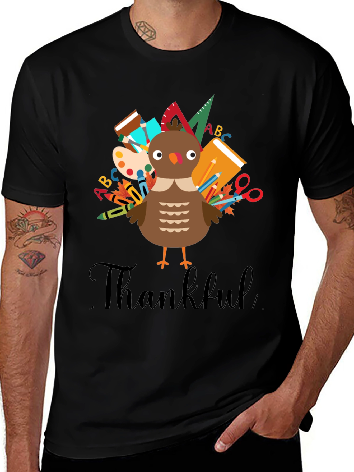 Variant 4 of Thankful Turkey Teacher T-Shirt
